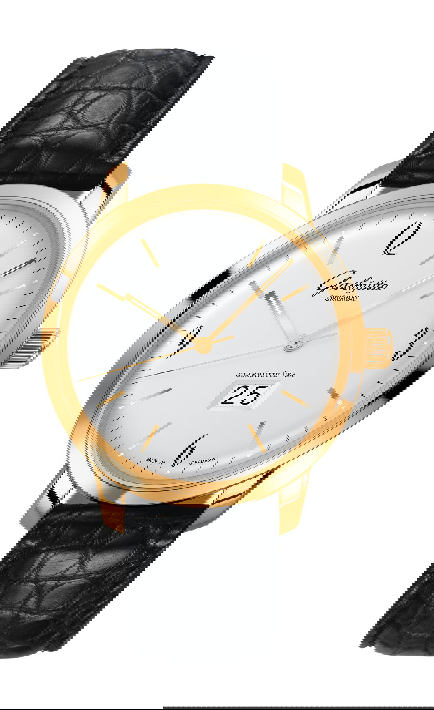 Glashütte Original Sixties Panorama Date luxury timepiece - detailed view