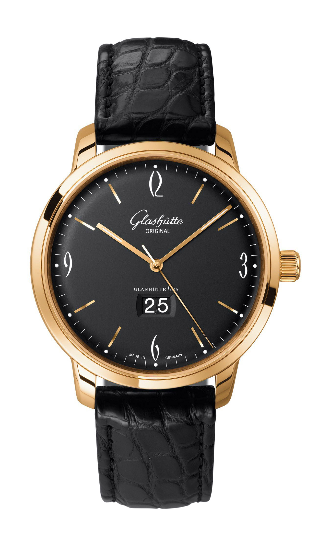 Glashütte Original Sixties Panorama Date luxury timepiece - detailed view