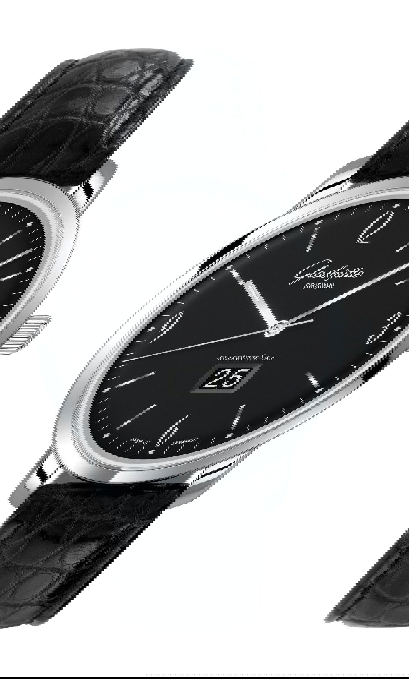 Glashütte Original Sixties Panorama Date luxury timepiece - detailed view