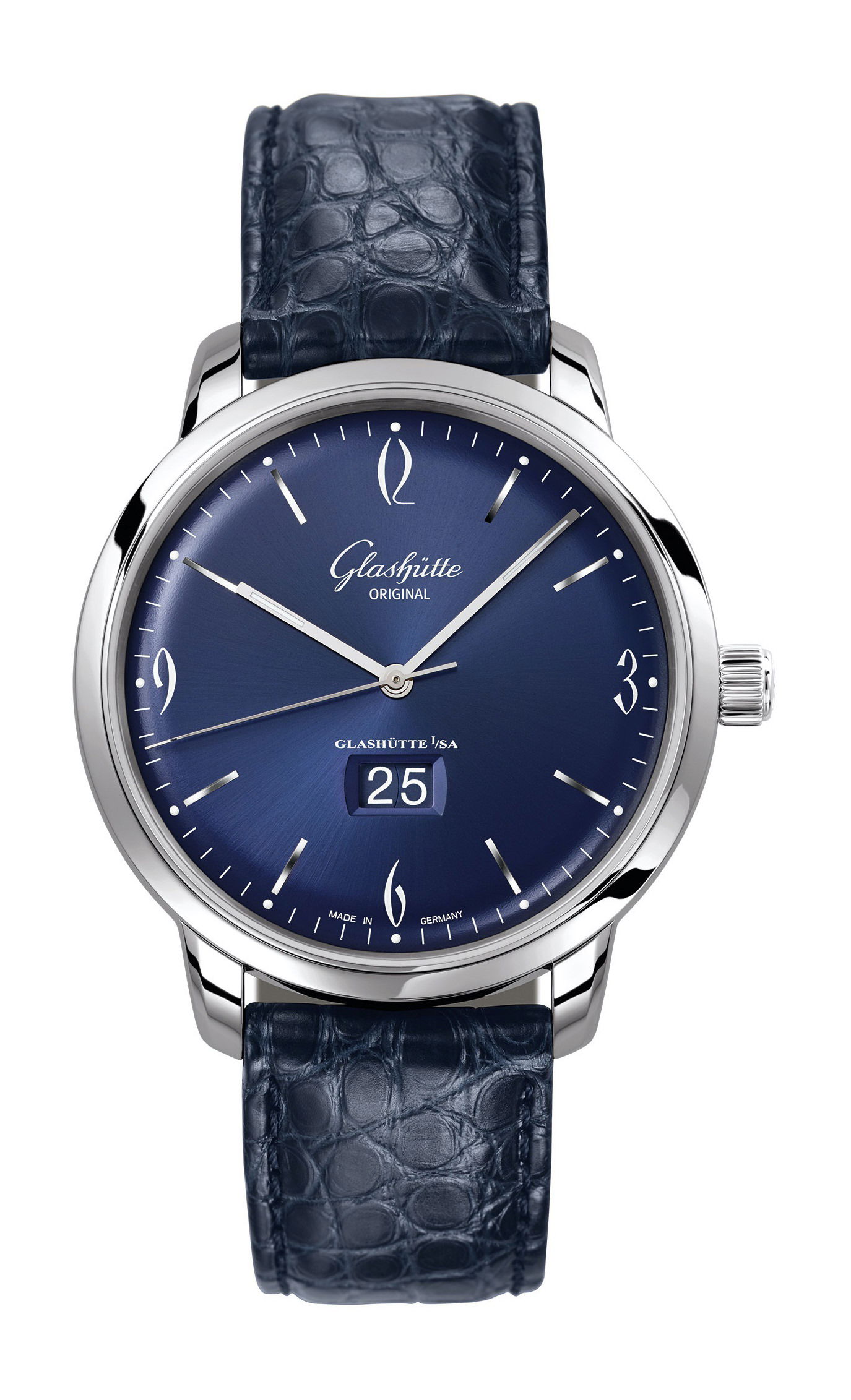 Glashütte Original Sixties Panorama Date luxury timepiece - detailed view