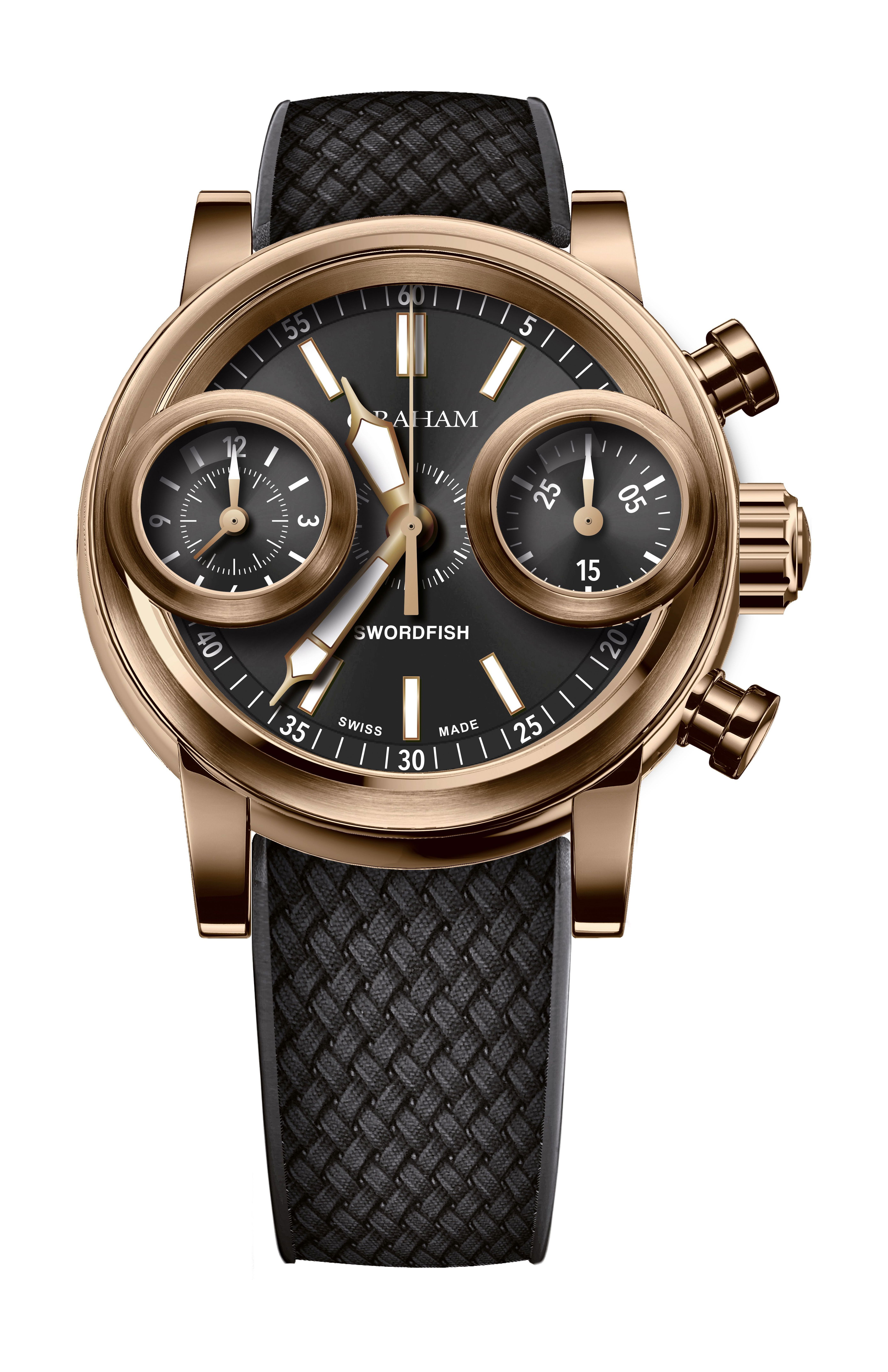 Graham Bronze Swordfish luxury timepiece - detailed view