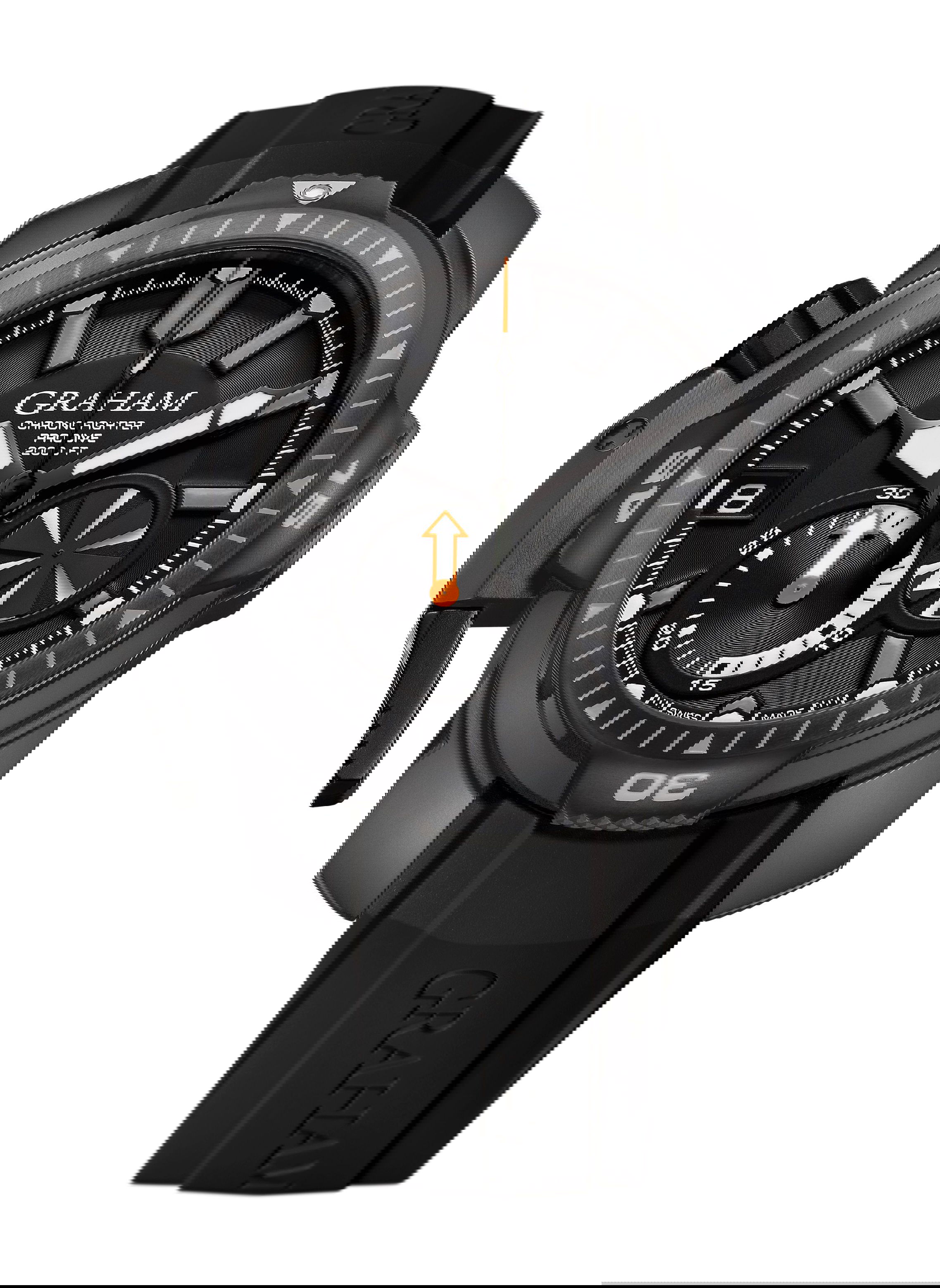 Graham Chronofighter Prodive luxury timepiece - detailed view