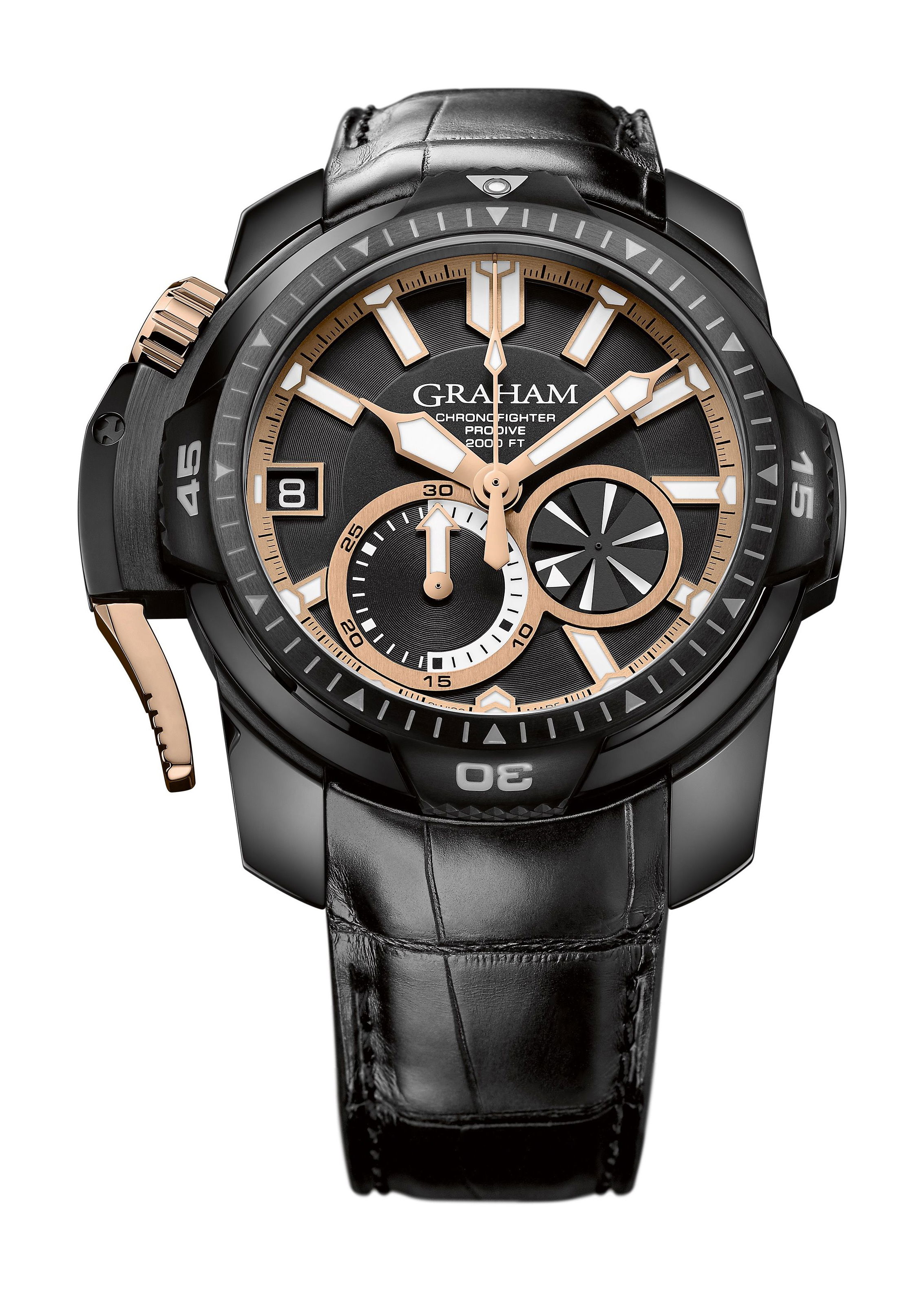 Graham Chronofighter Prodive luxury timepiece - detailed view