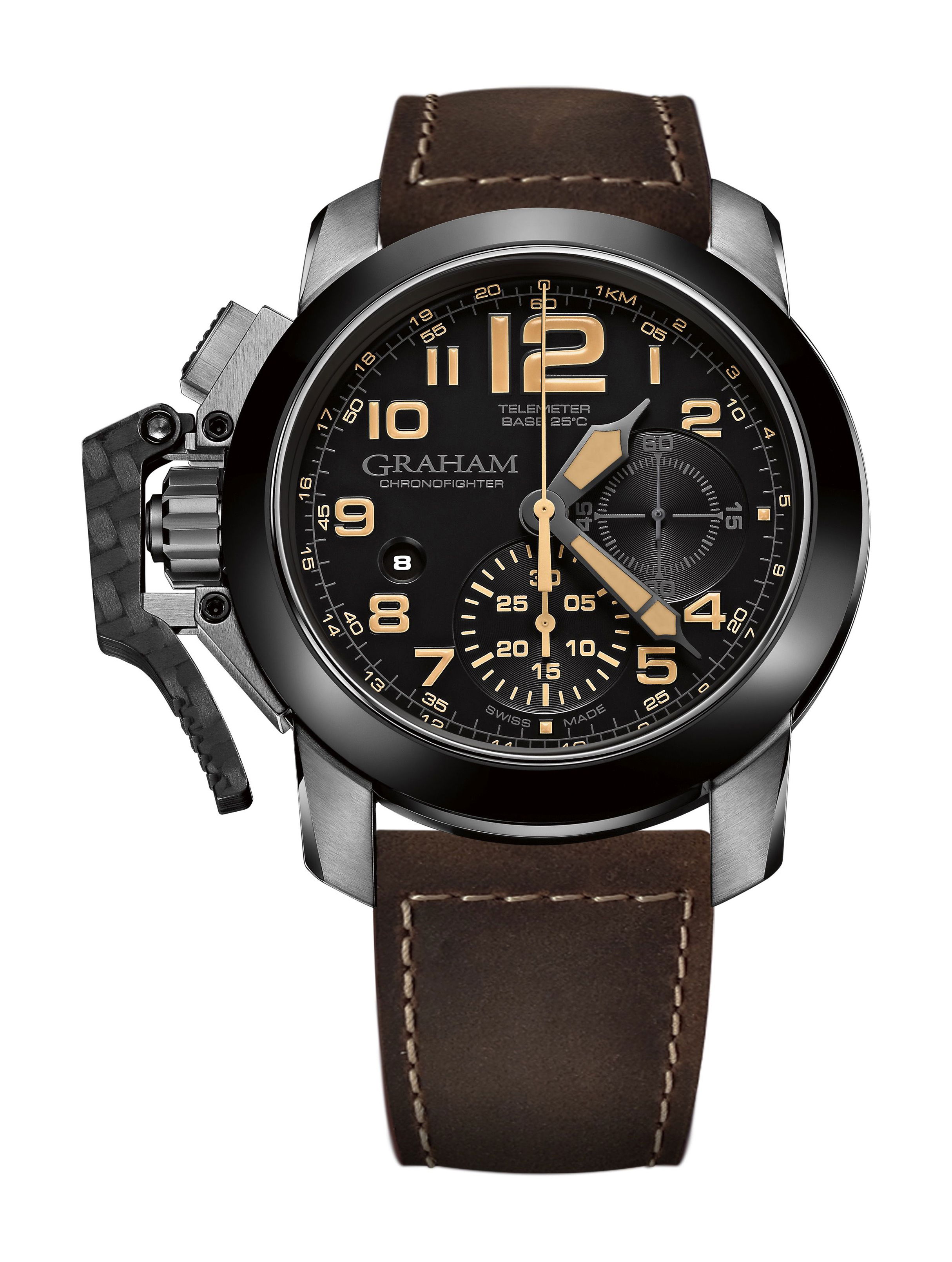 Graham Chronofighter Steel Target luxury timepiece - detailed view