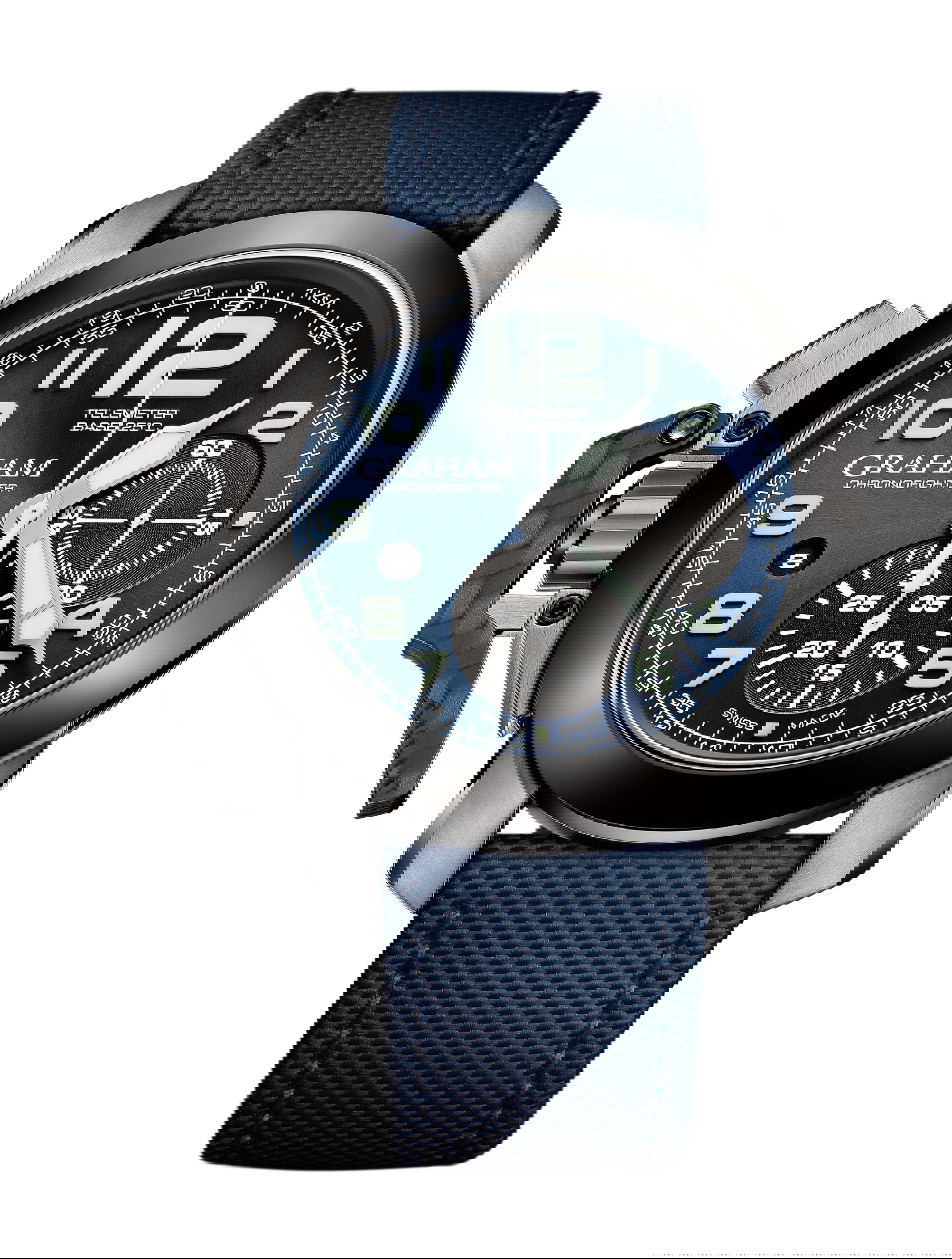 Graham Chronofighter Steel luxury timepiece - detailed view