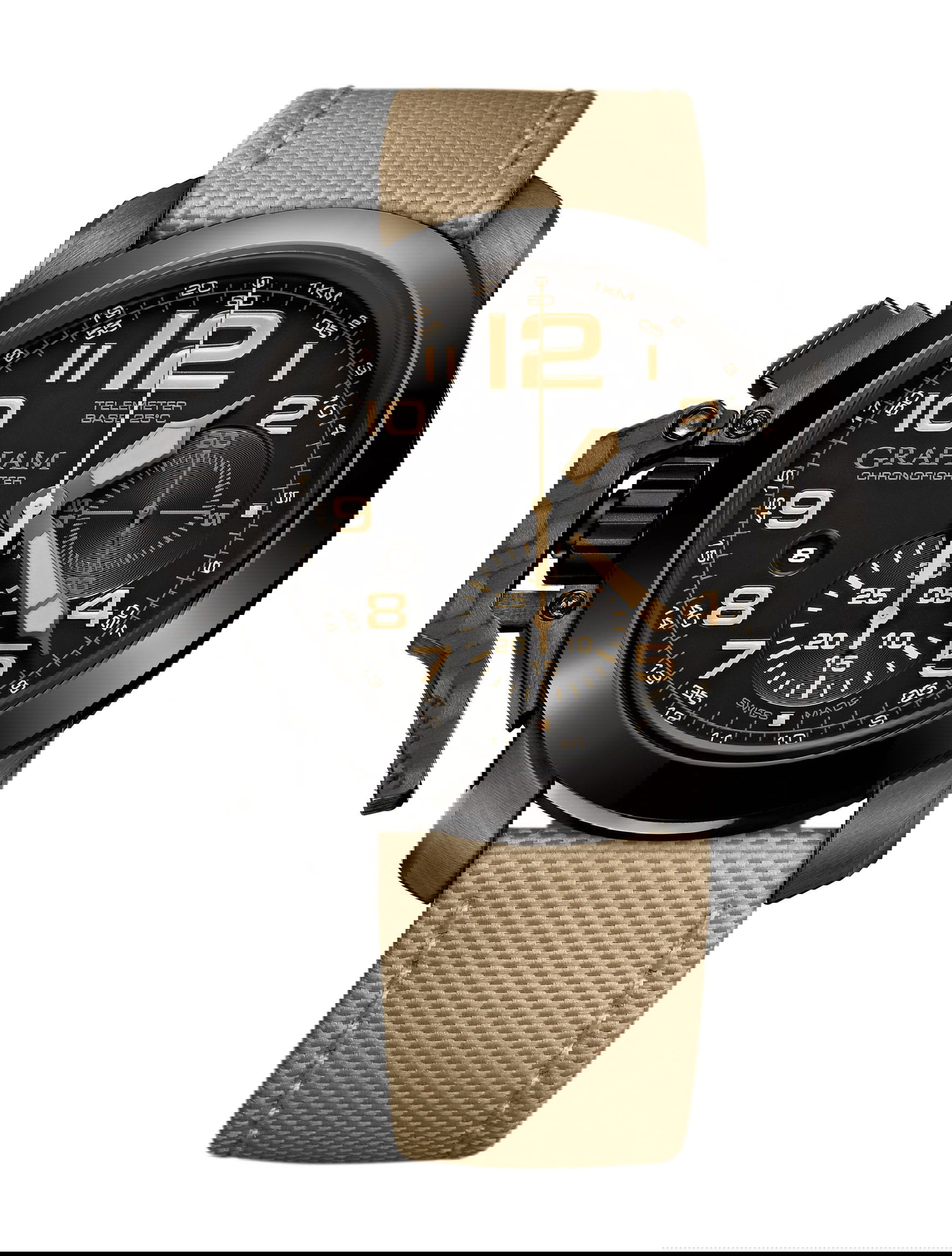 Graham CHRONOFIGHTER STEEL luxury timepiece - detailed view