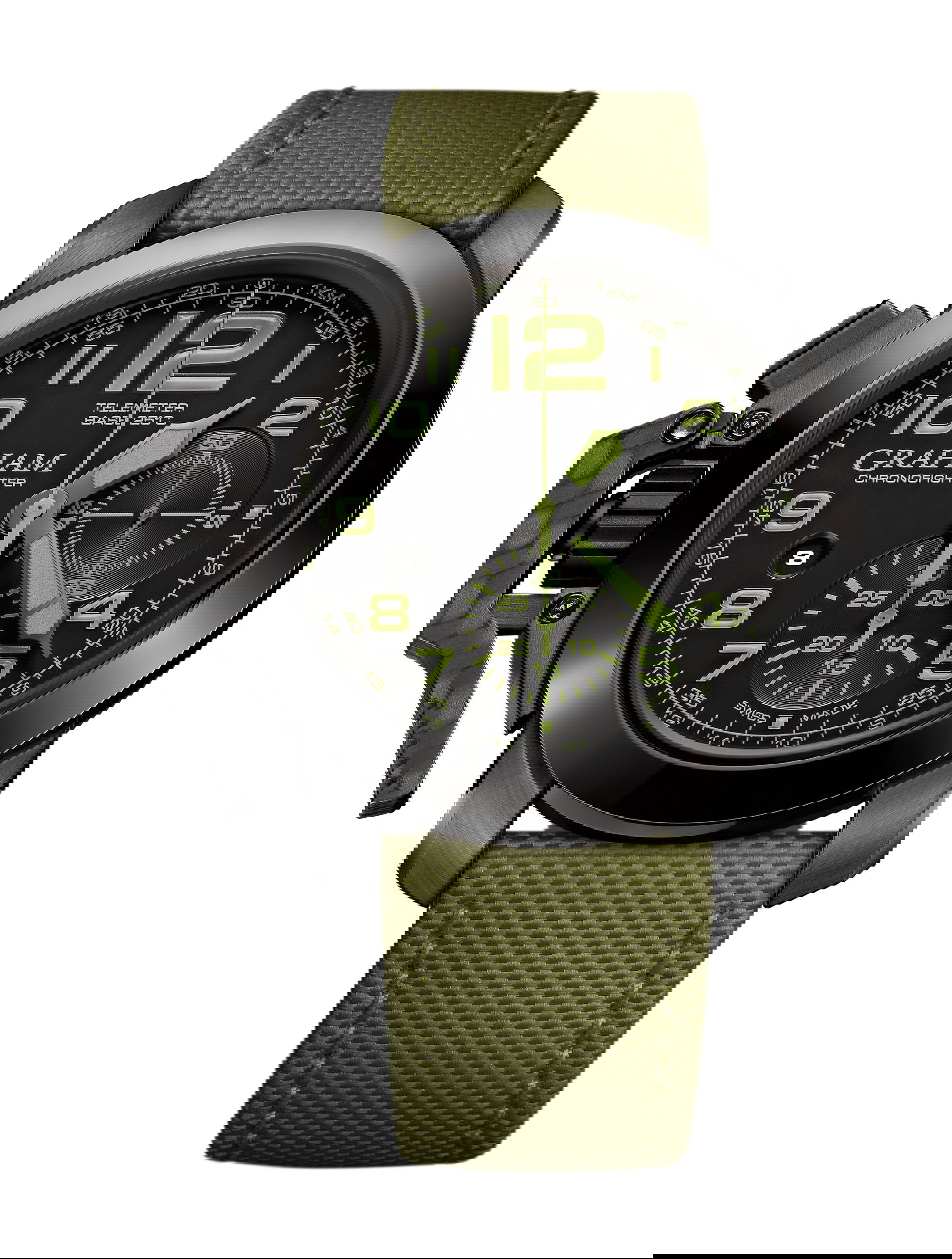 Graham Chronofighter Steel luxury timepiece - detailed view