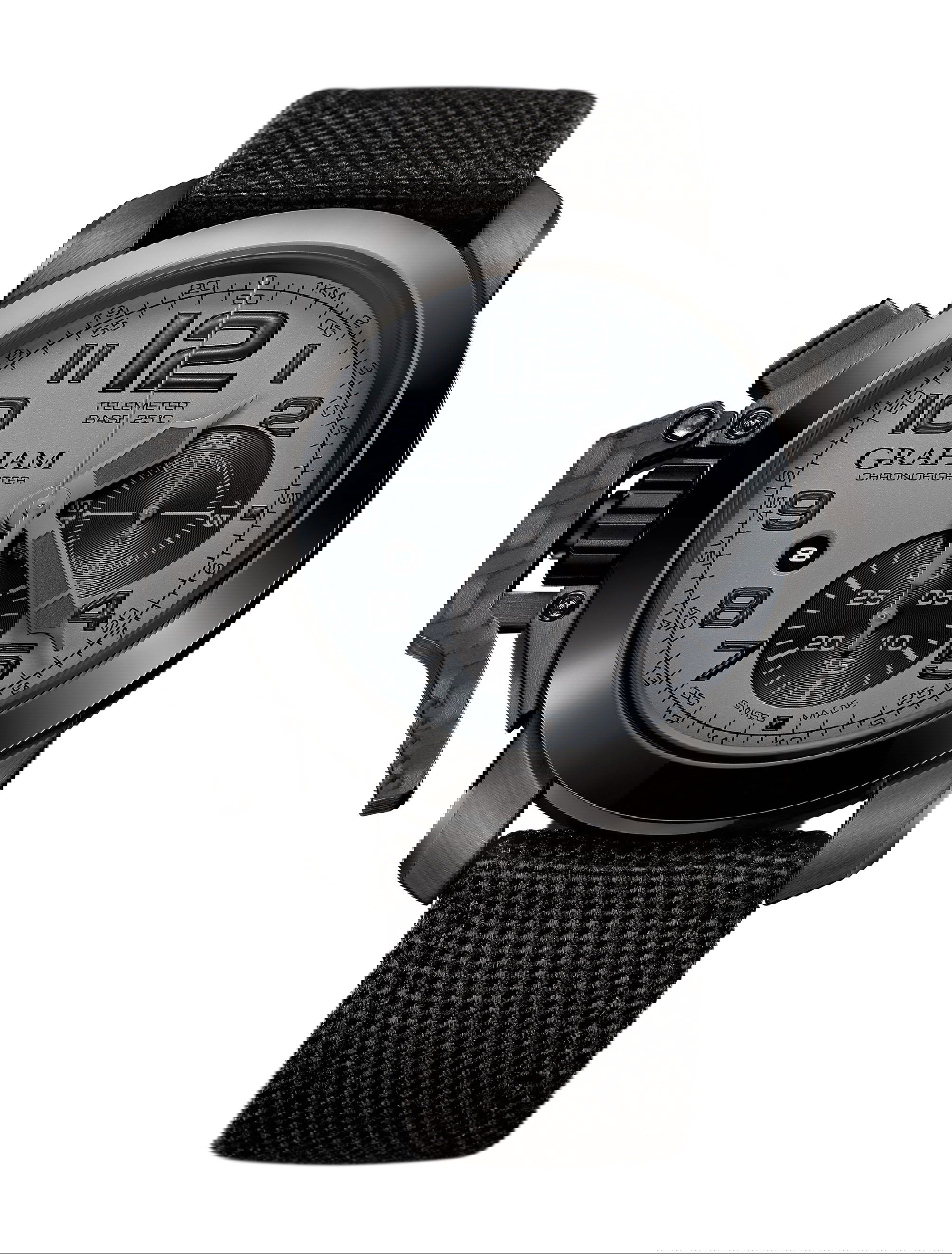 Graham Chronofighter Steel luxury timepiece - detailed view
