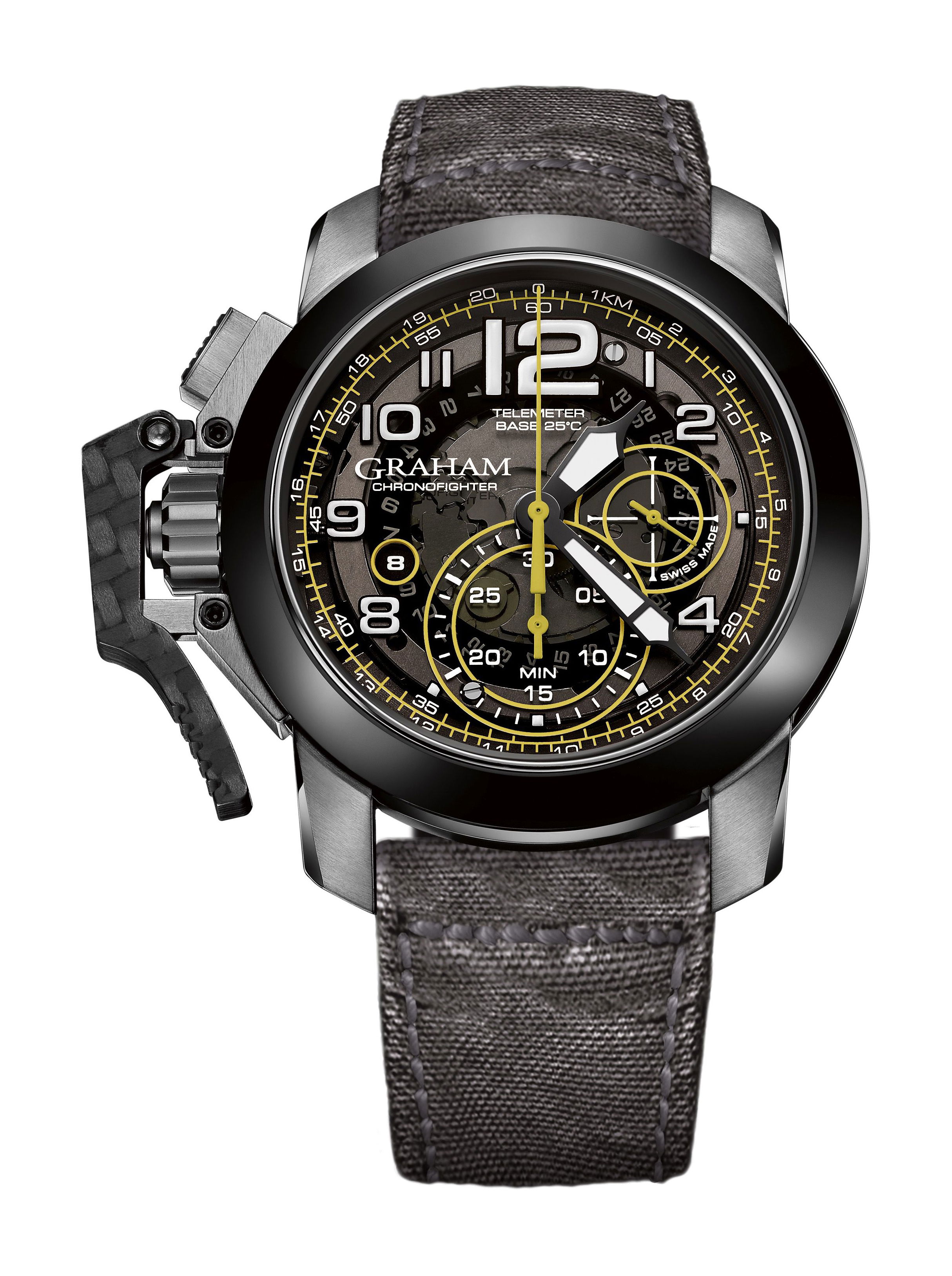 Graham Chronofighter Steel Target luxury timepiece - detailed view