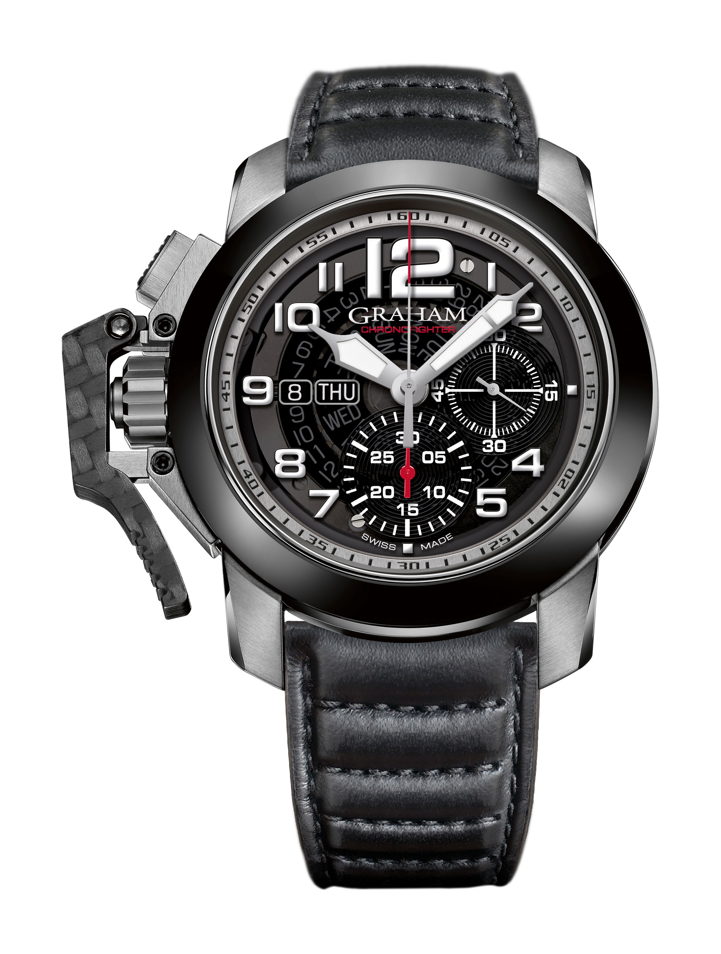 Graham Chronofighter Steel Target luxury timepiece - detailed view