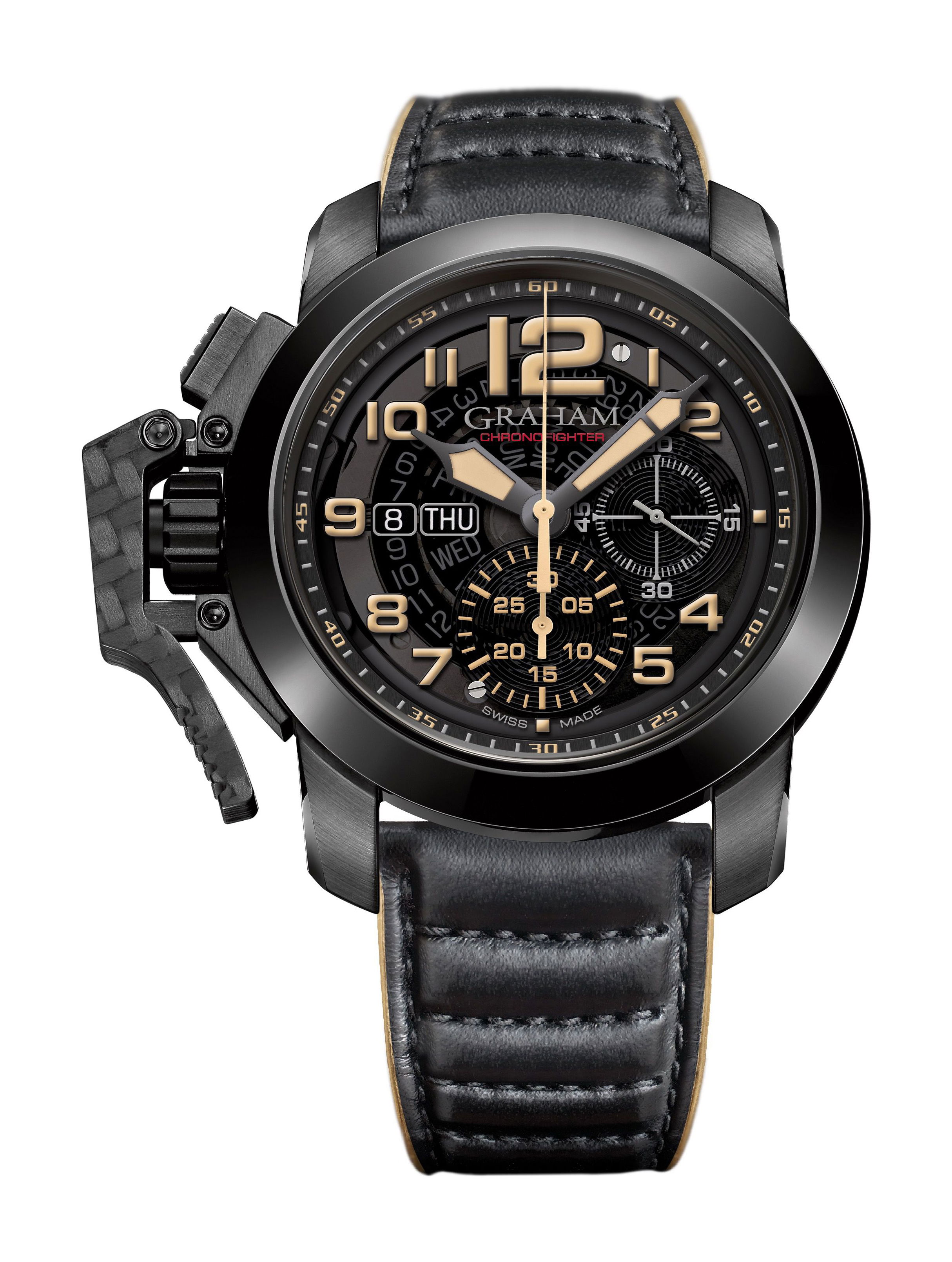 Graham Chronofighter Steel Target luxury timepiece - detailed view