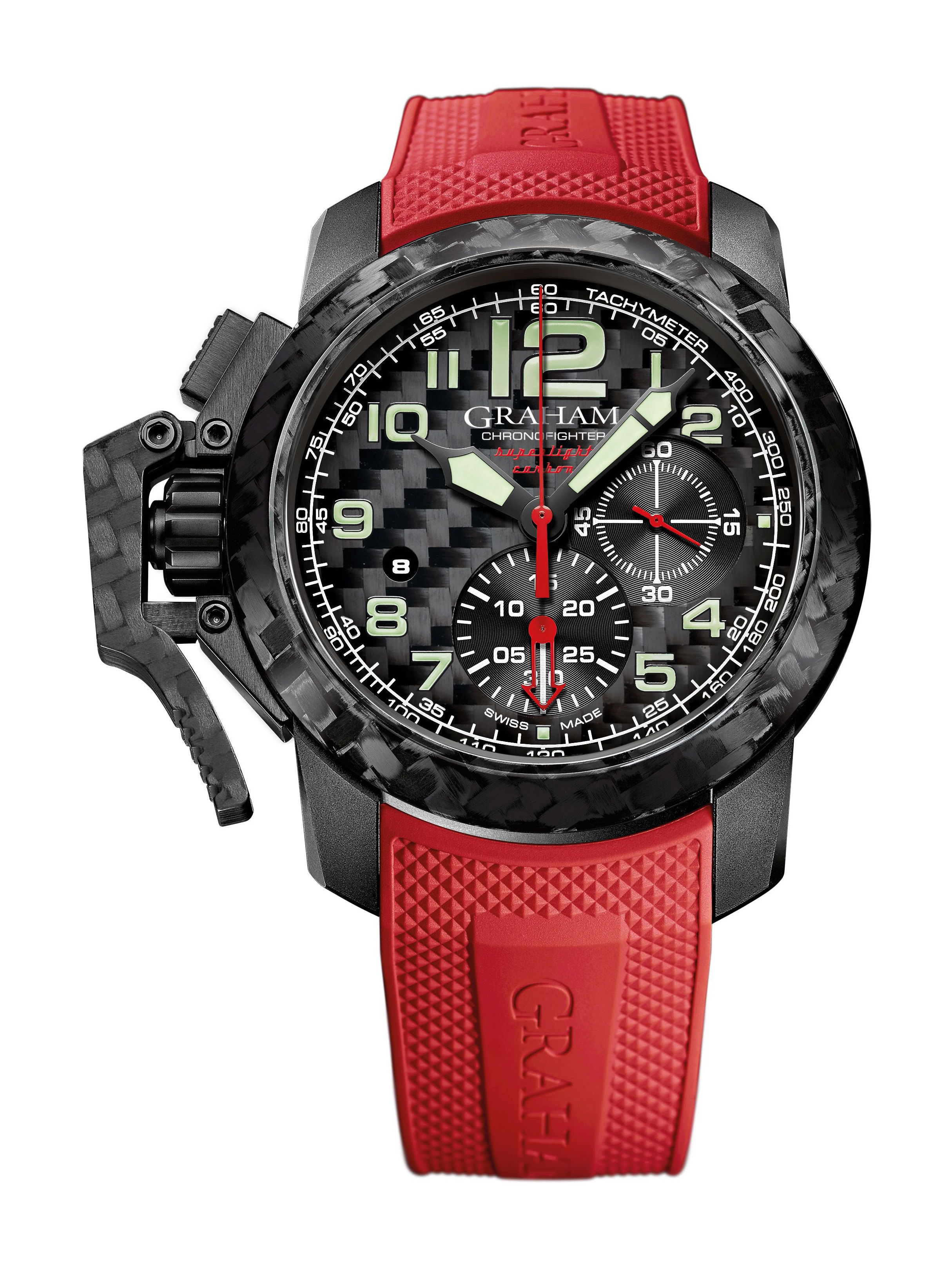 Graham Chronofighter Superlight Carbon luxury timepiece - detailed view