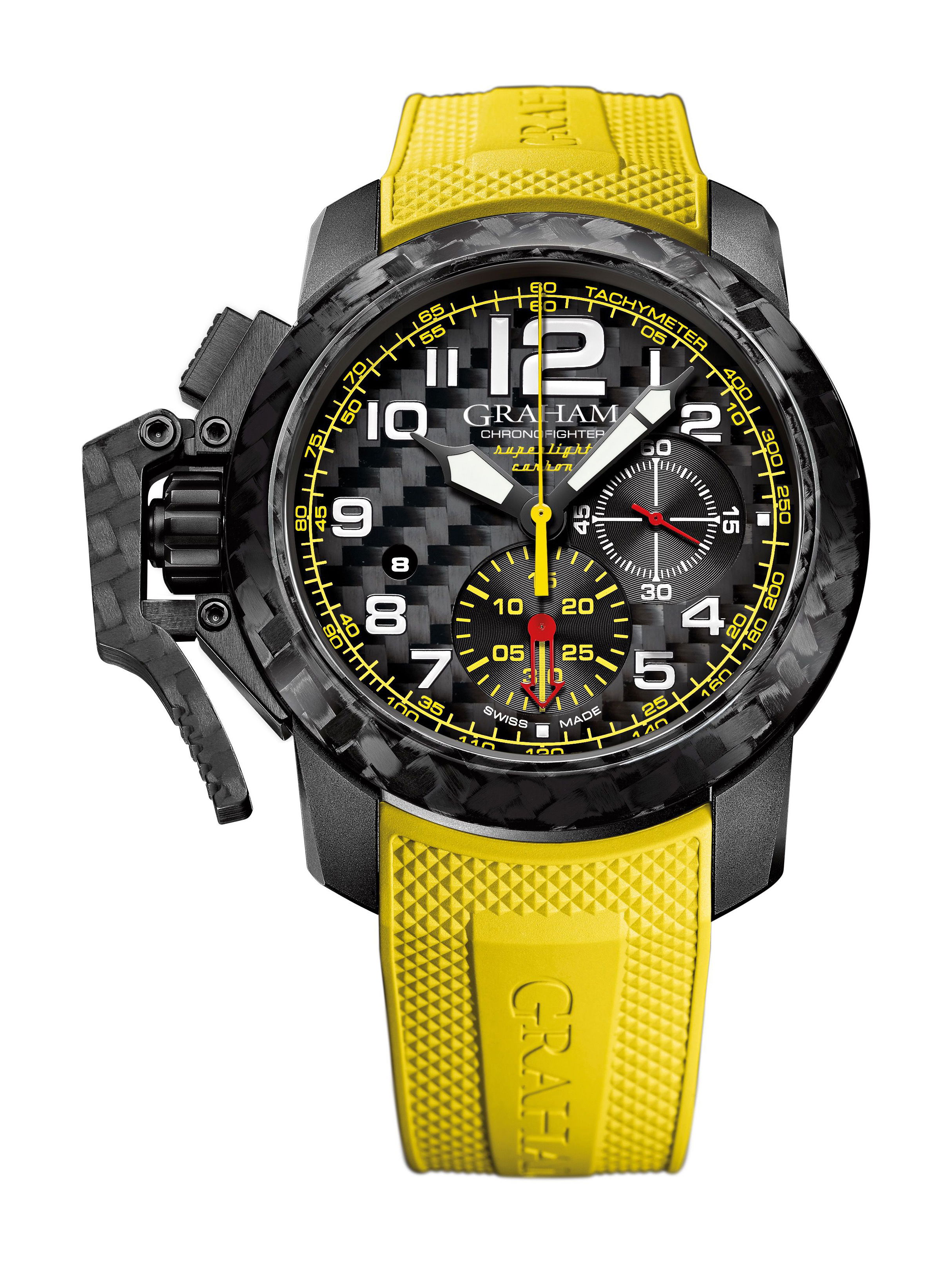 Graham Chronofighter Superlight Carbon luxury timepiece - detailed view