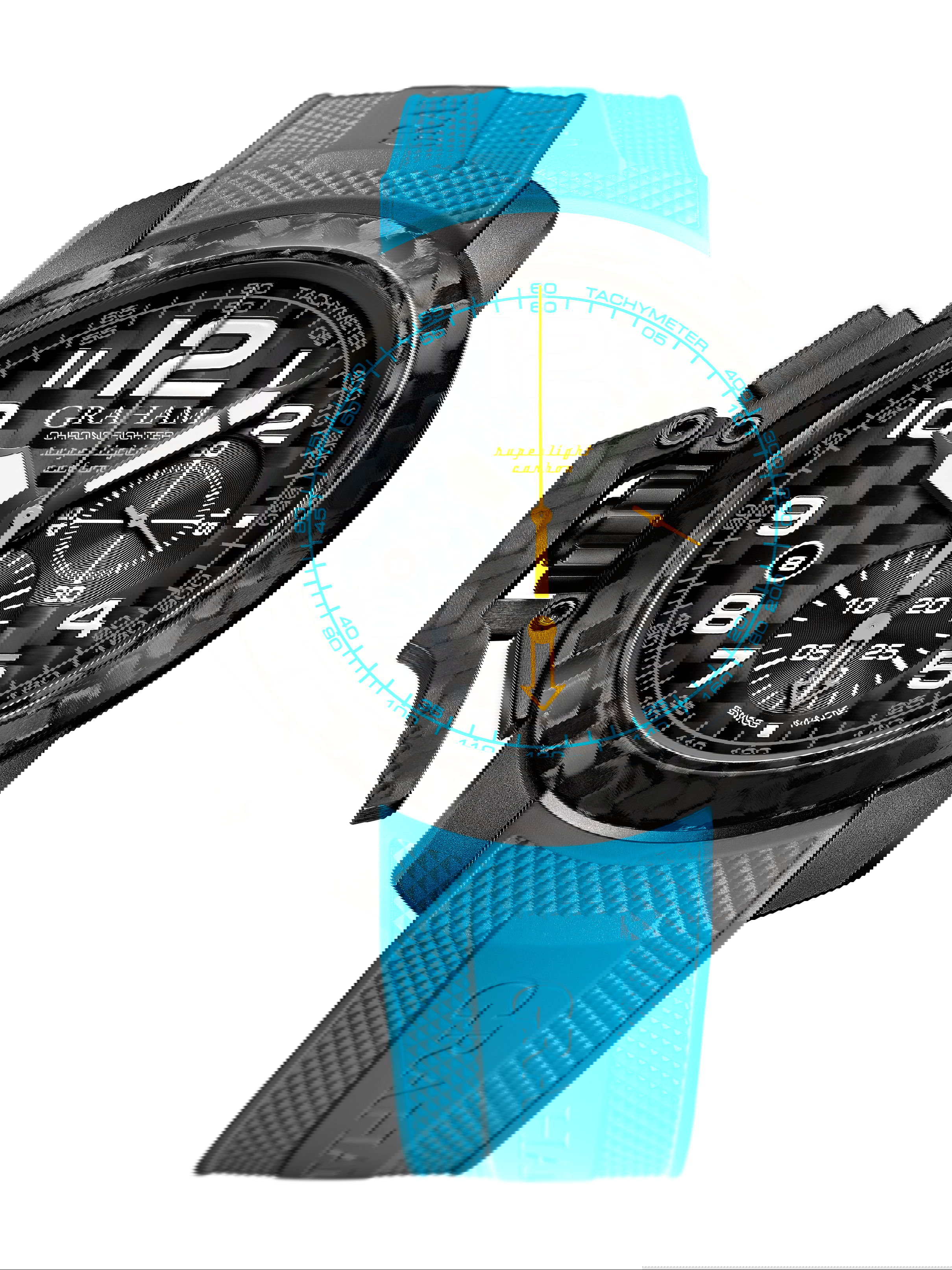 Graham Chronofighter Superlight Carbon luxury timepiece - detailed view