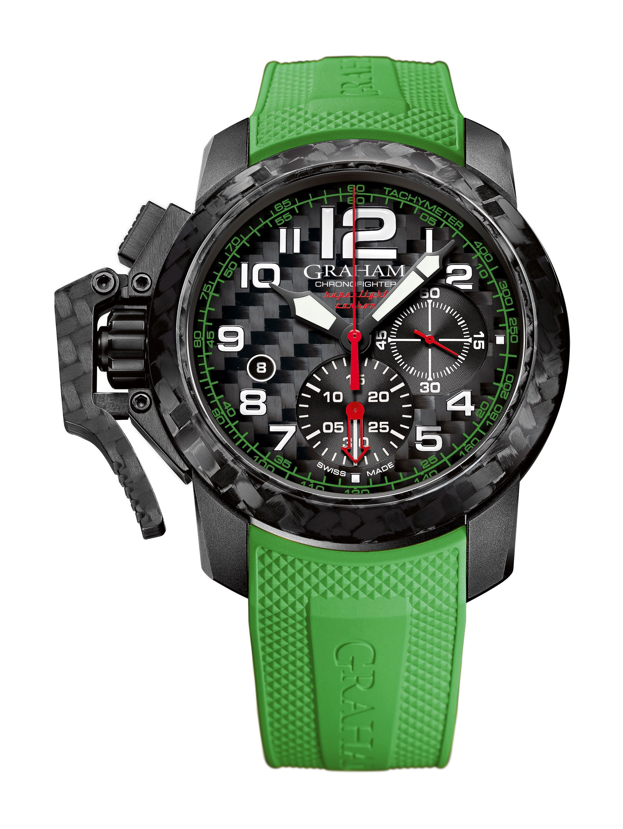 Graham Chronofighter Superlight Carbon luxury timepiece - detailed view