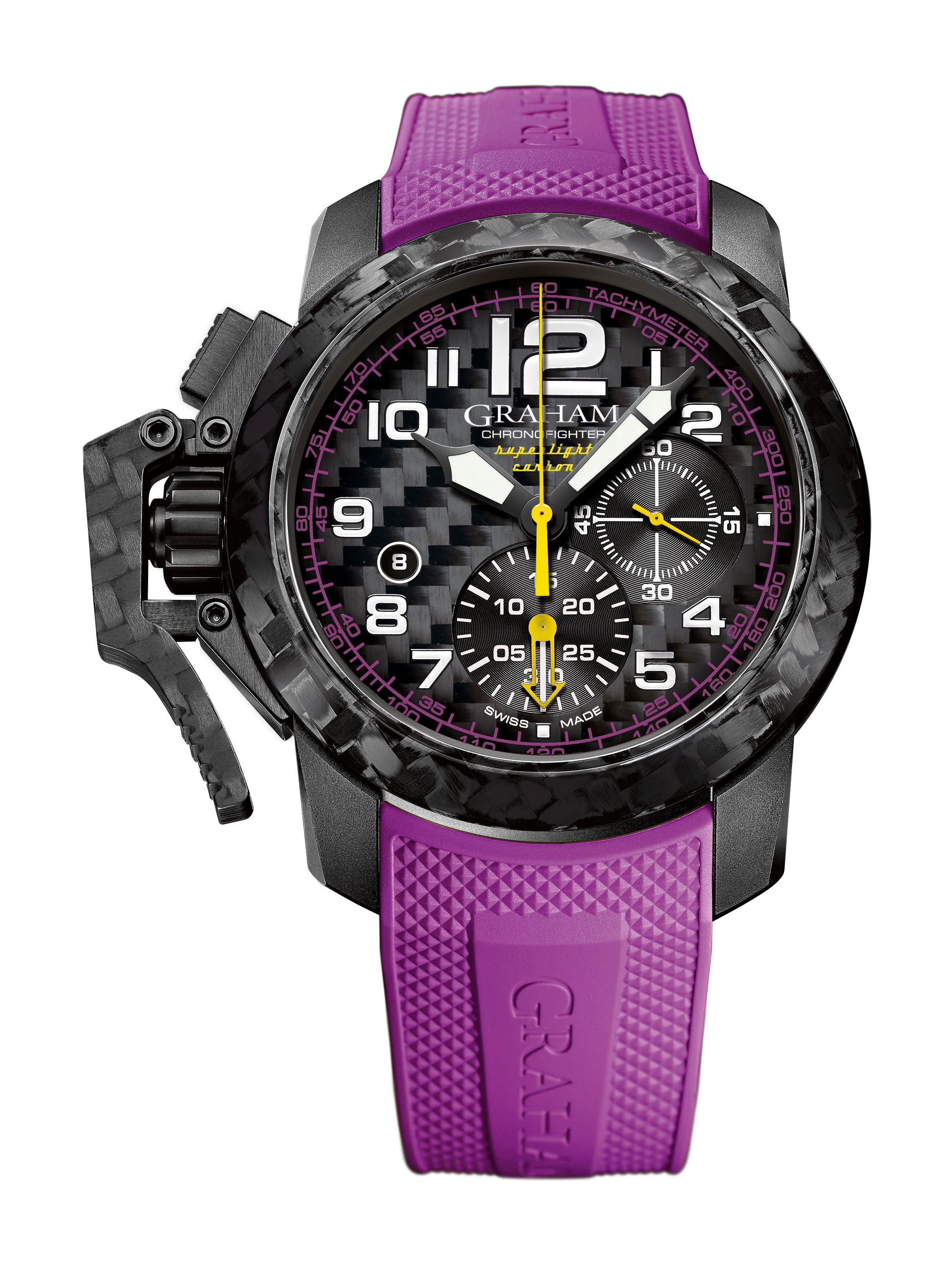 Graham Chronofighter Superlight Carbon luxury timepiece - detailed view