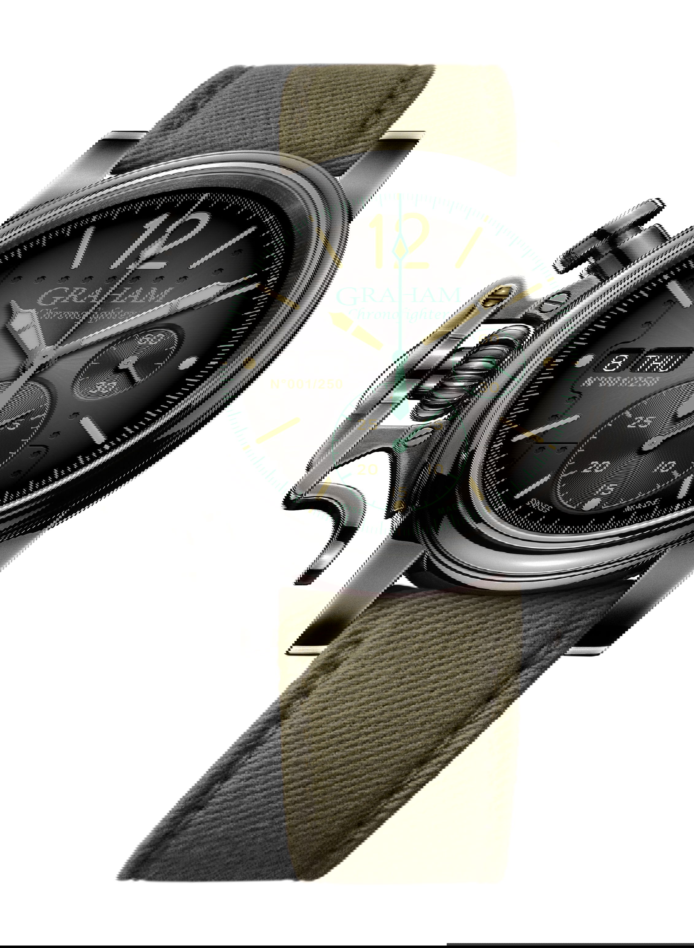 Graham Chronofighter Vintage Aircraft Ltd luxury timepiece - detailed view