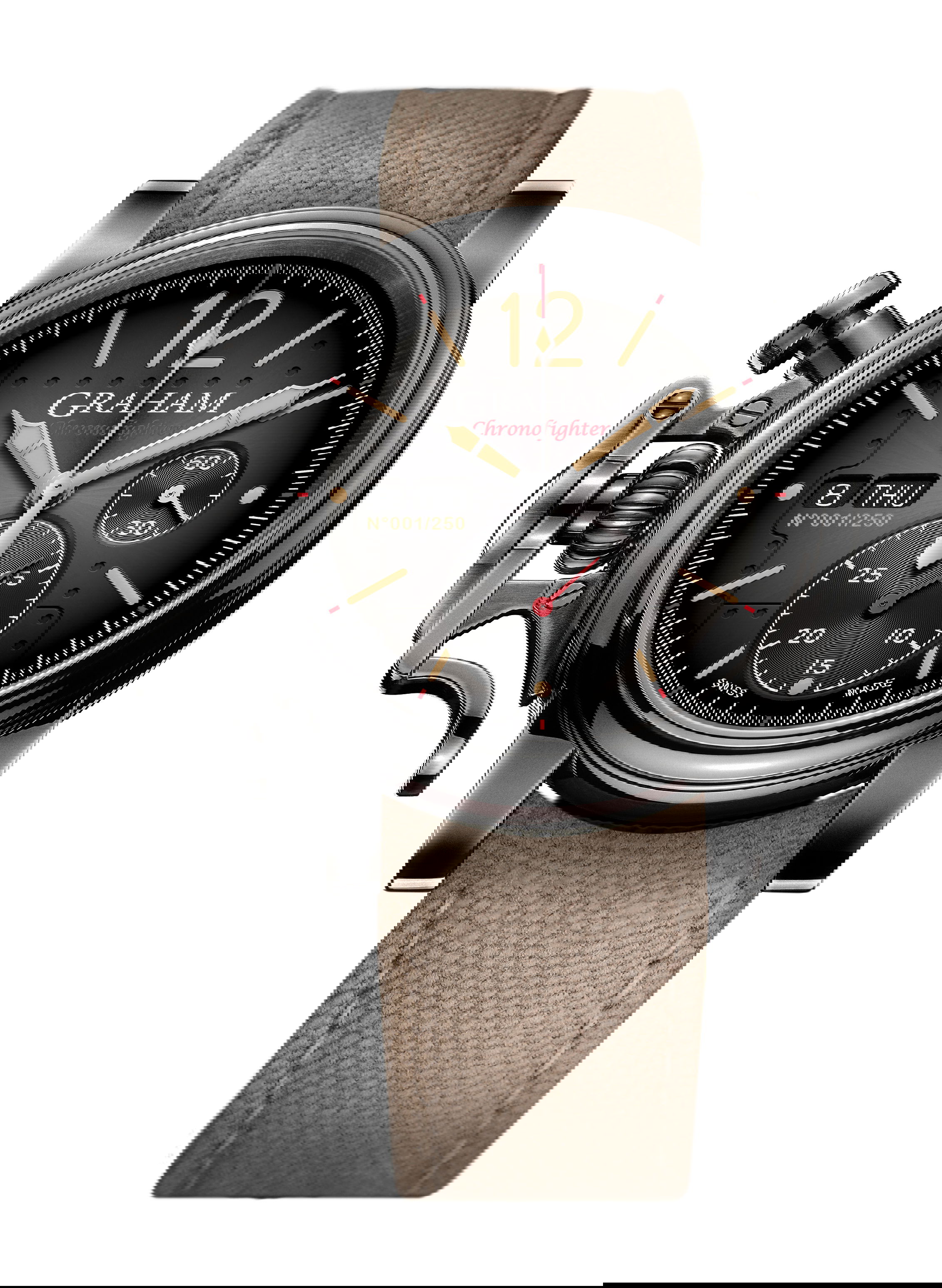 Graham Chronofighter Vintage Aircraft Ltd luxury timepiece - detailed view