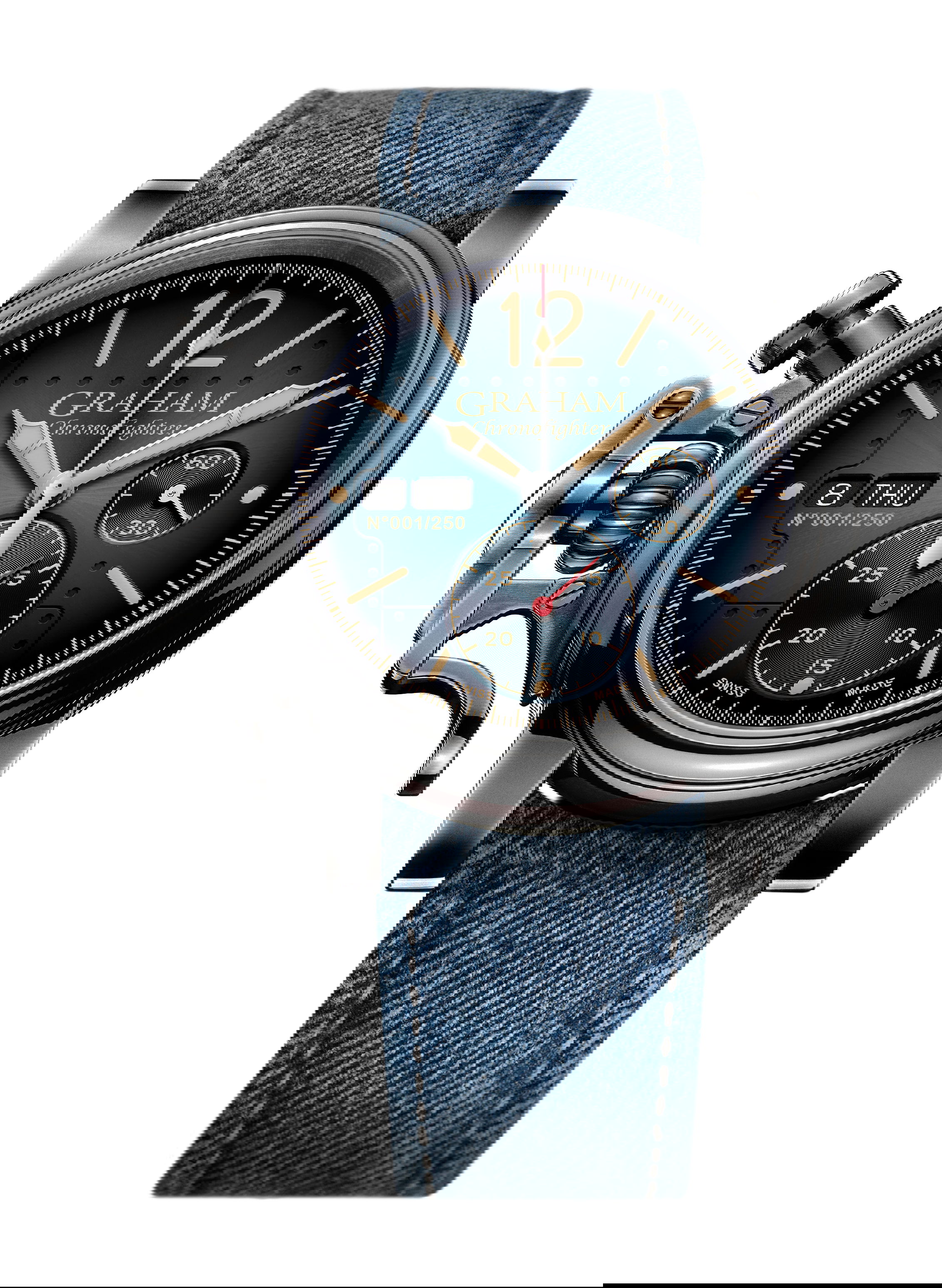 Graham Chronofighter Vintage Aircraft Ltd luxury timepiece - detailed view