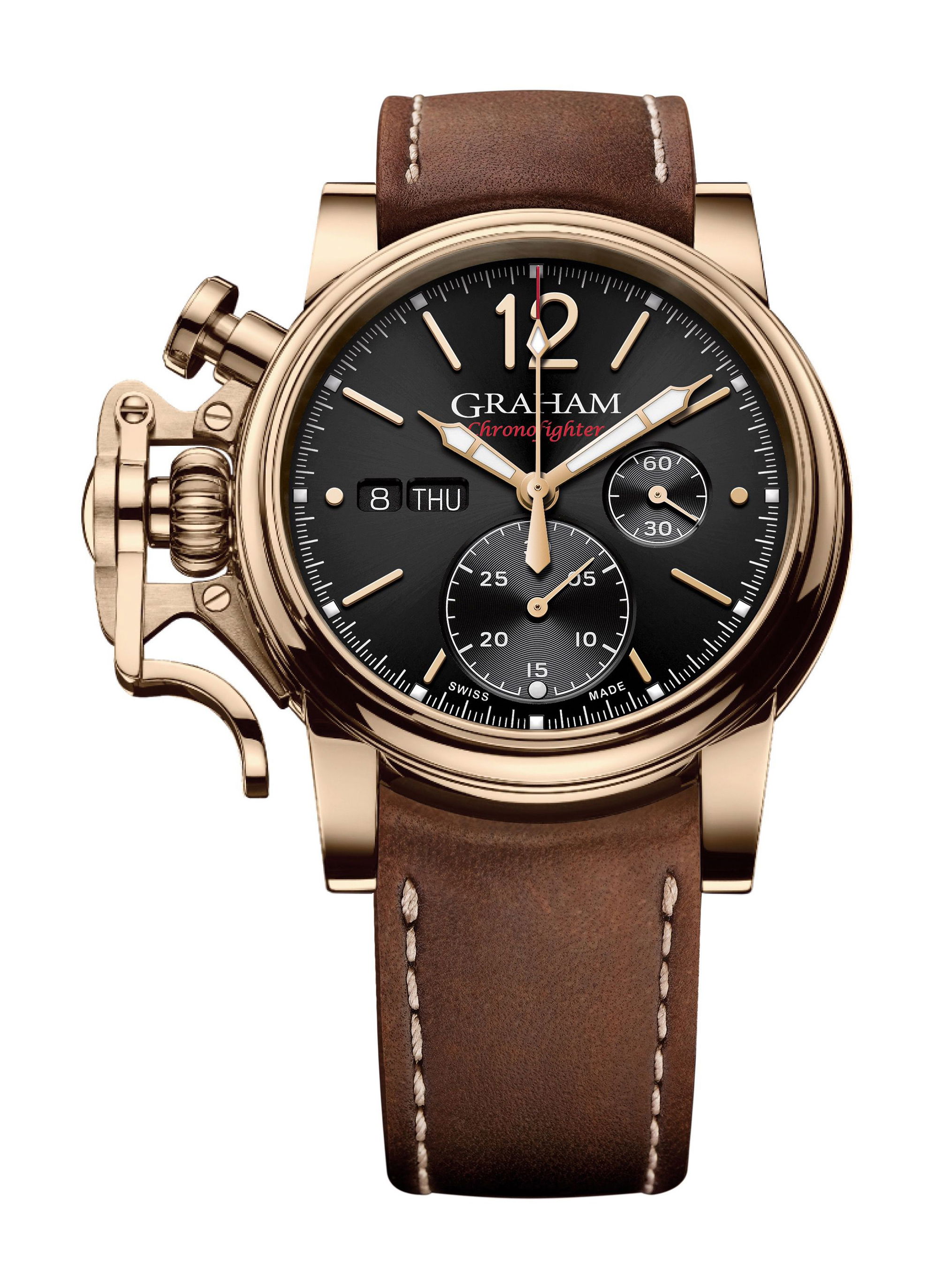 Graham Chronofighter Vintage Bronze luxury timepiece - detailed view