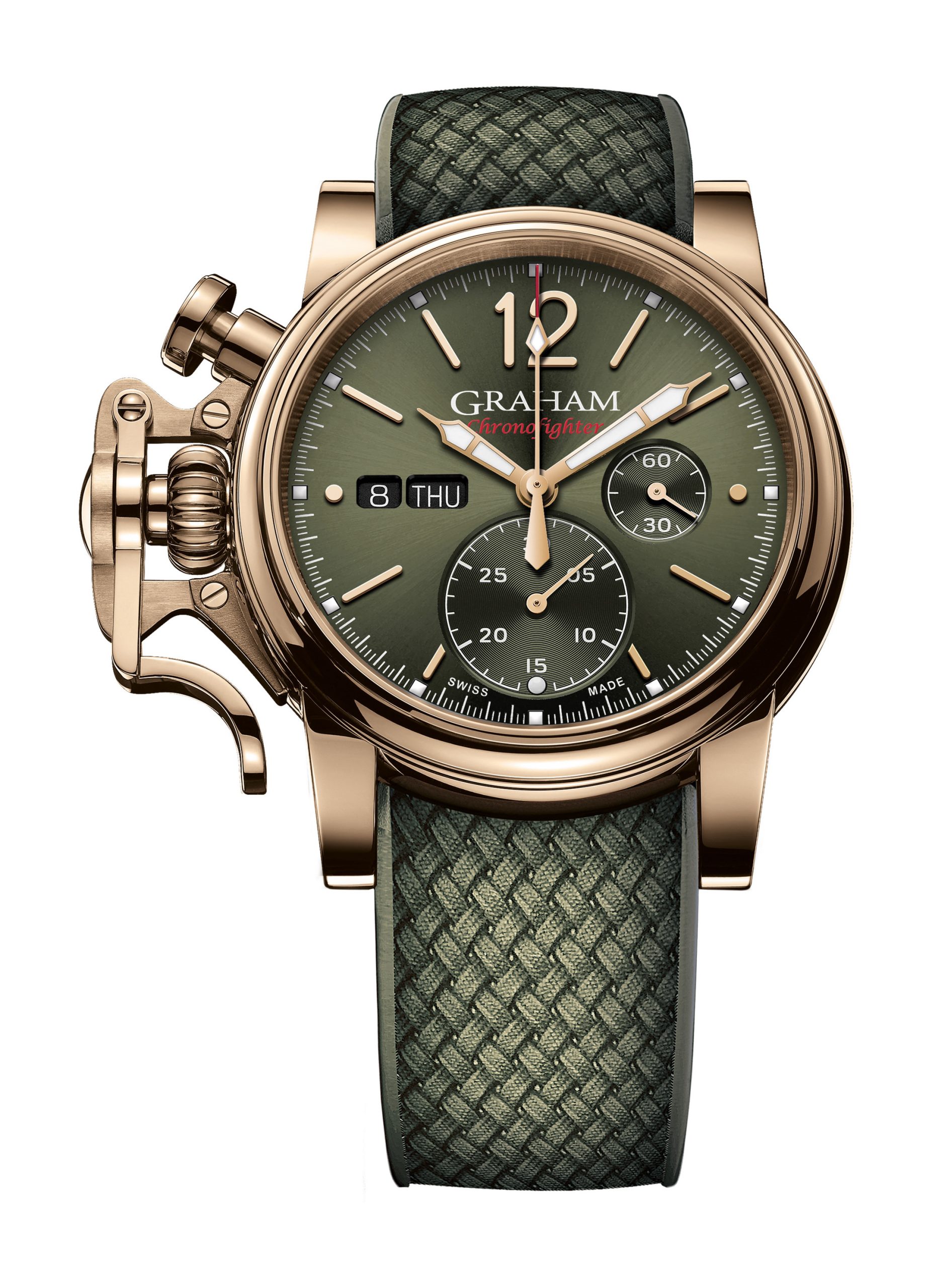 Graham Chronofighter Vintage Bronze luxury timepiece - detailed view