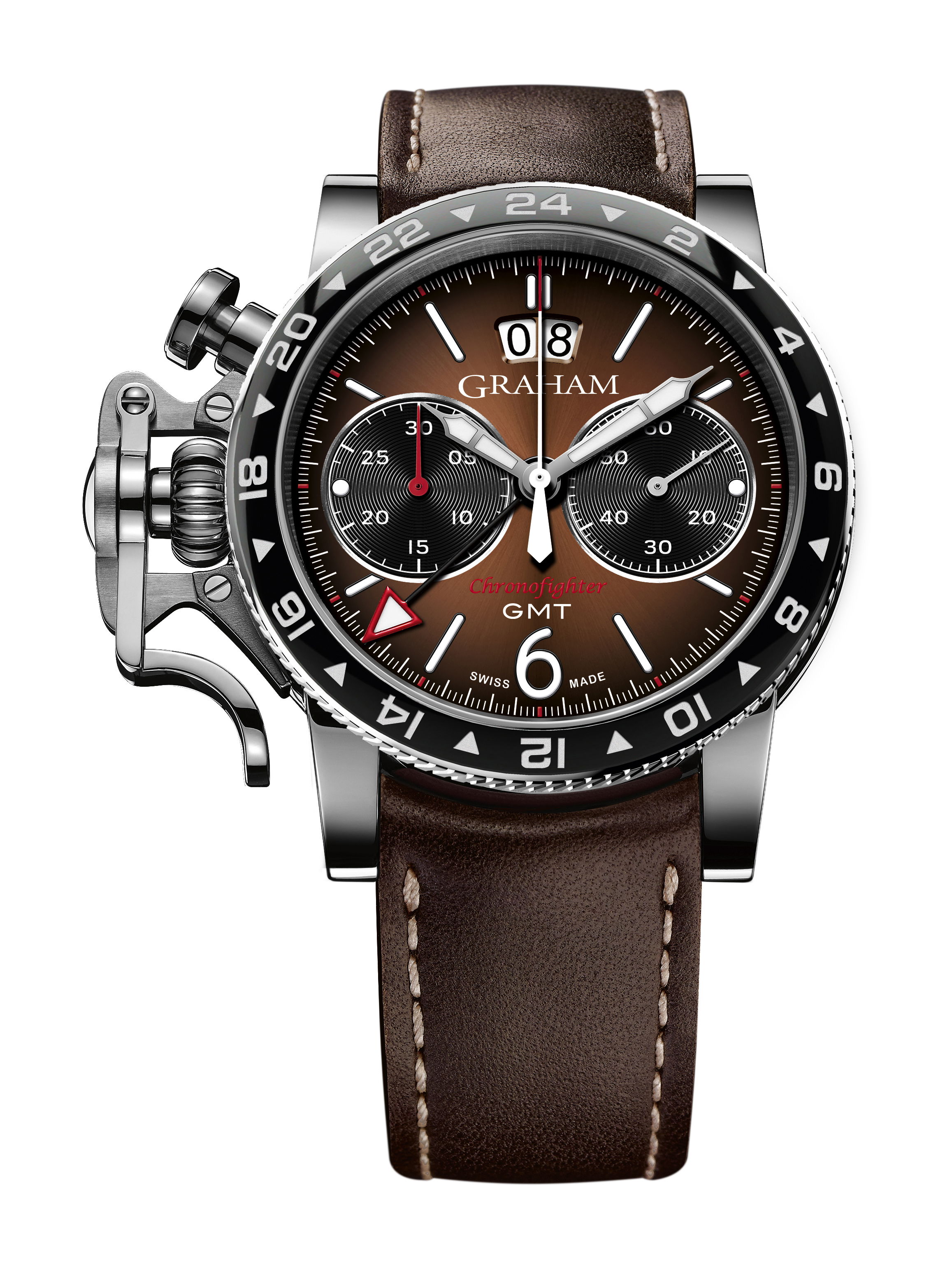 Graham Chronofighter Vintage GMT luxury timepiece - detailed view