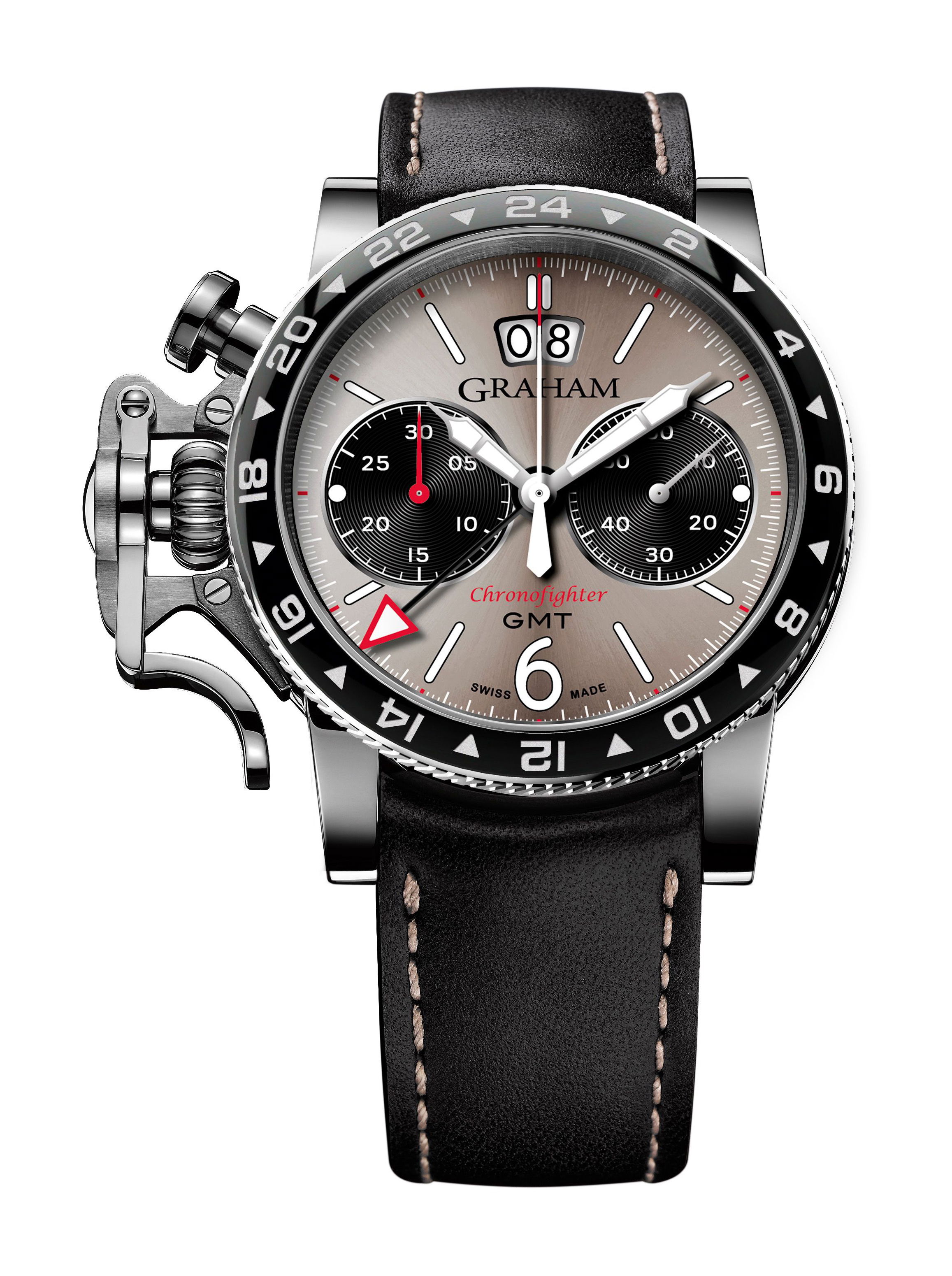 Graham Chronofighter Vintage GMT luxury timepiece - detailed view
