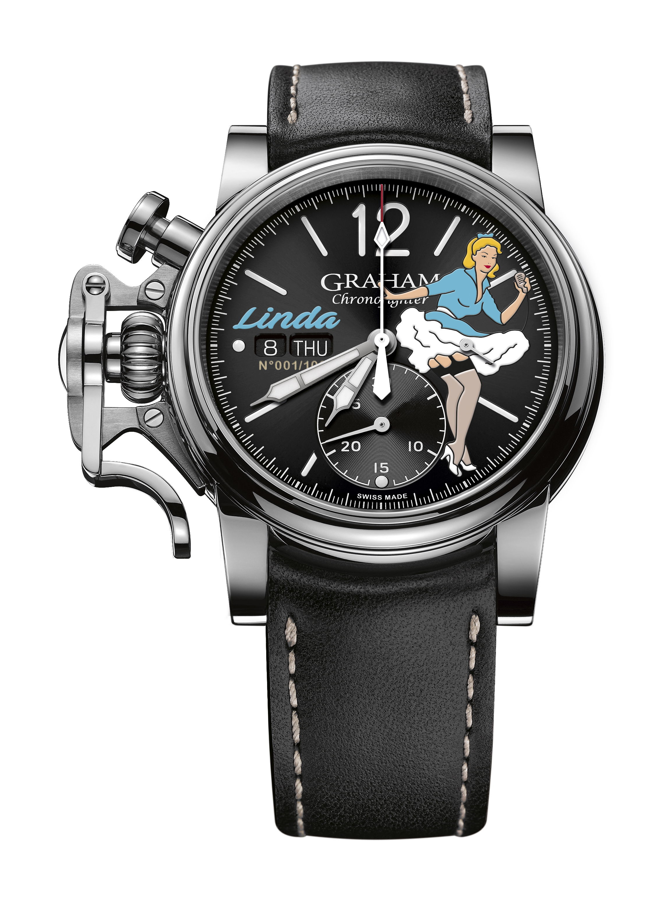 Graham Chronofighter Vintage Nose Art Ltd luxury timepiece - detailed view