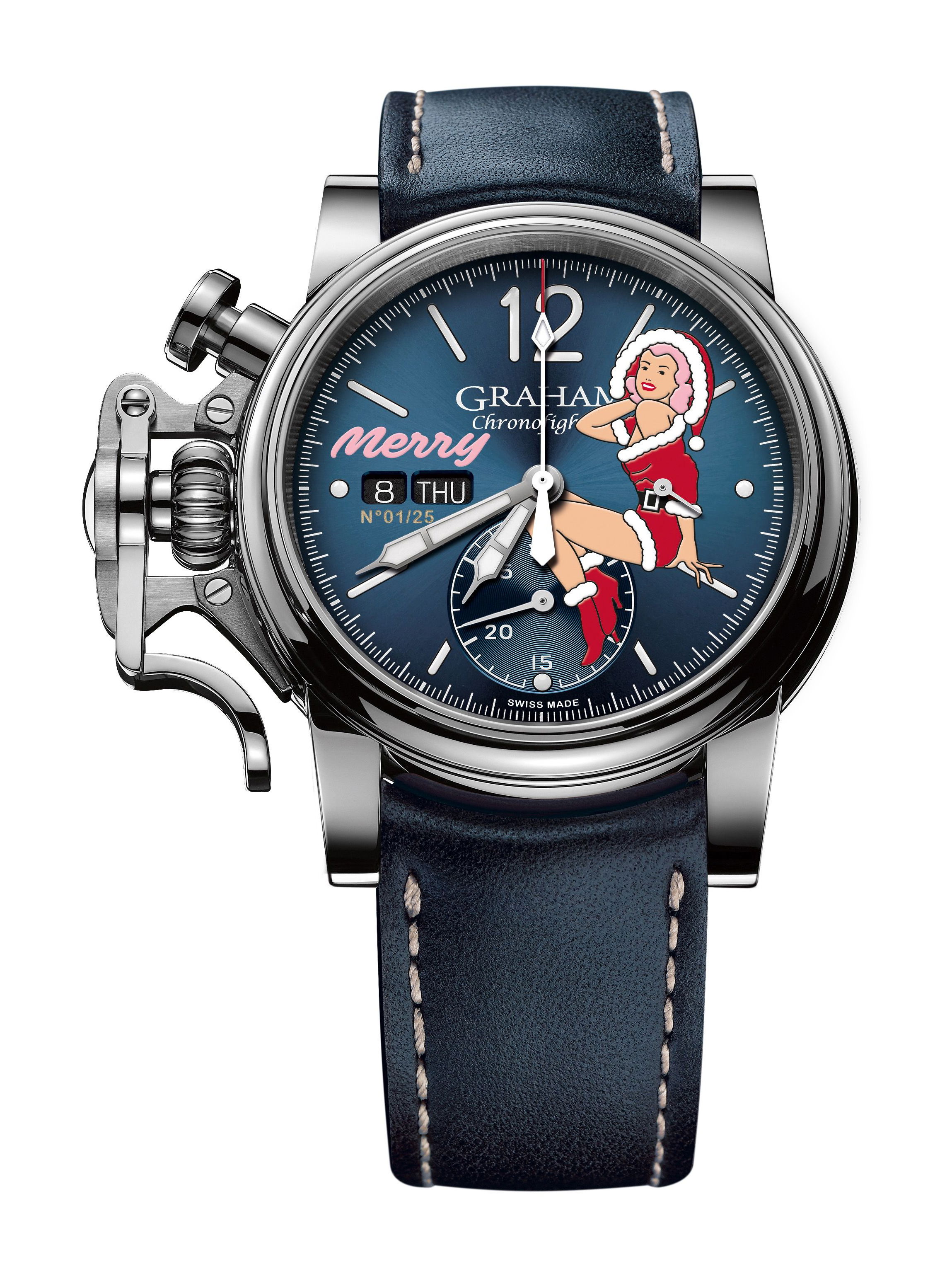 Graham Chronofighter Vintage Nose Art Ltd luxury timepiece - detailed view