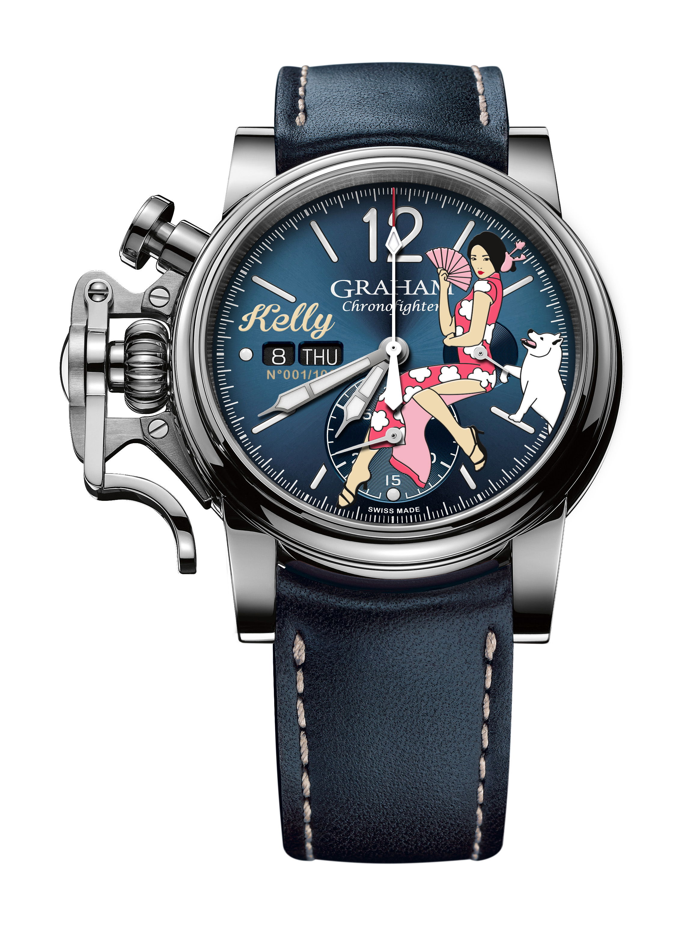 Graham Chronofighter Vintage Nose Art Ltd luxury timepiece - detailed view