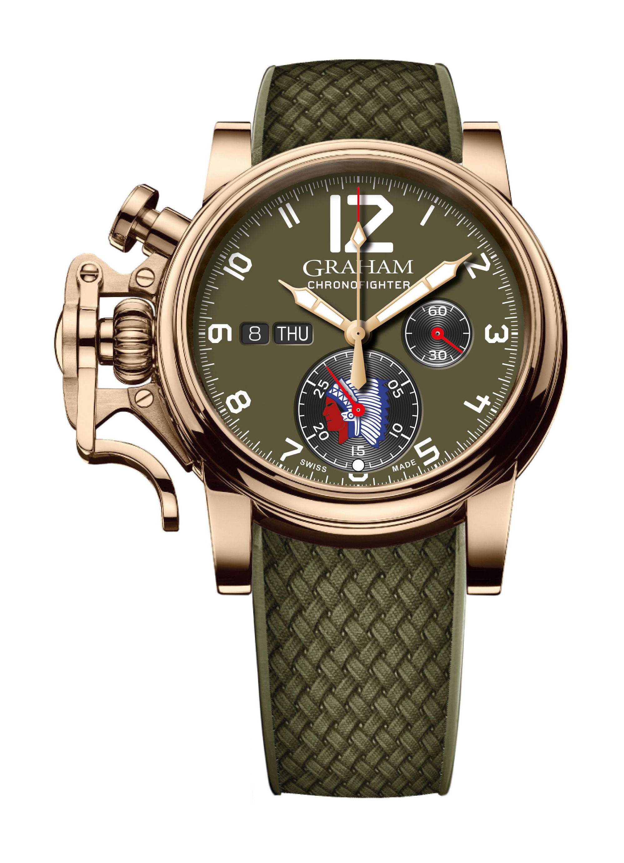 Graham Chronofighter Vintage Overlord luxury timepiece - detailed view