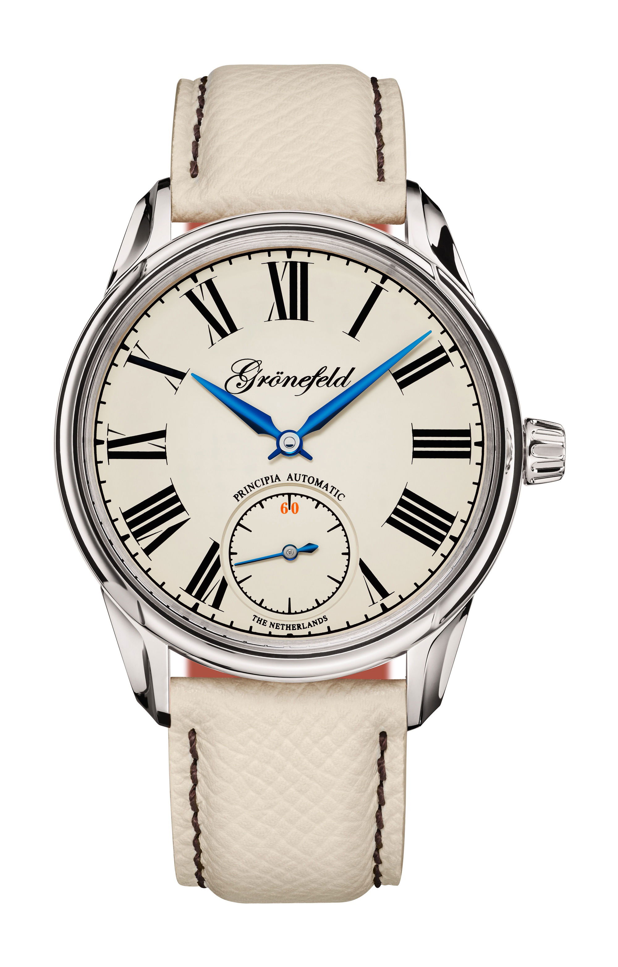 Grönefeld 1941 Principia Automatic CREAM LAQUER DIAL ST luxury timepiece - detailed view