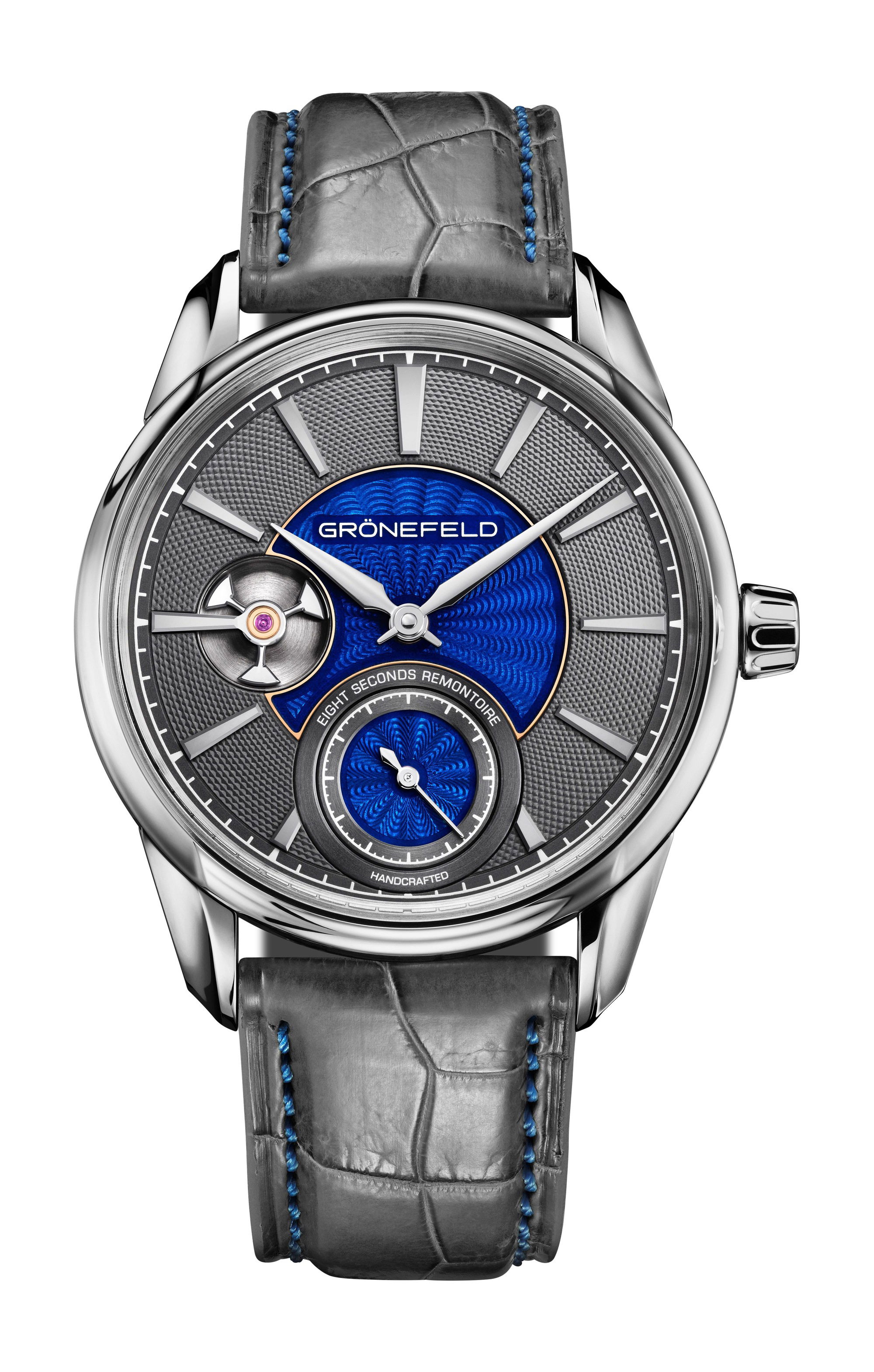 Grönefeld 1941 Remontoire Bespoke Guilloché & Ename ST luxury timepiece - detailed view