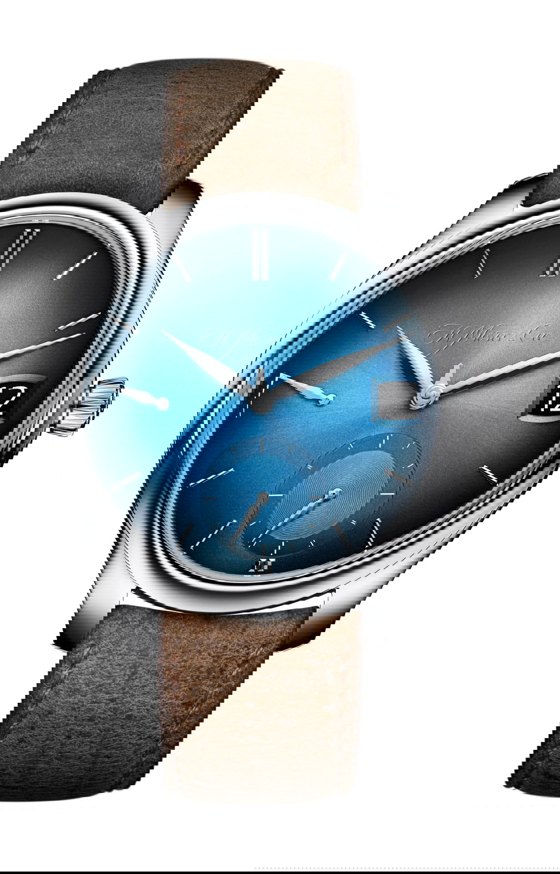 H. Moser & Cie Endeavour Perpetual Calendar Funky Blue luxury timepiece - detailed view