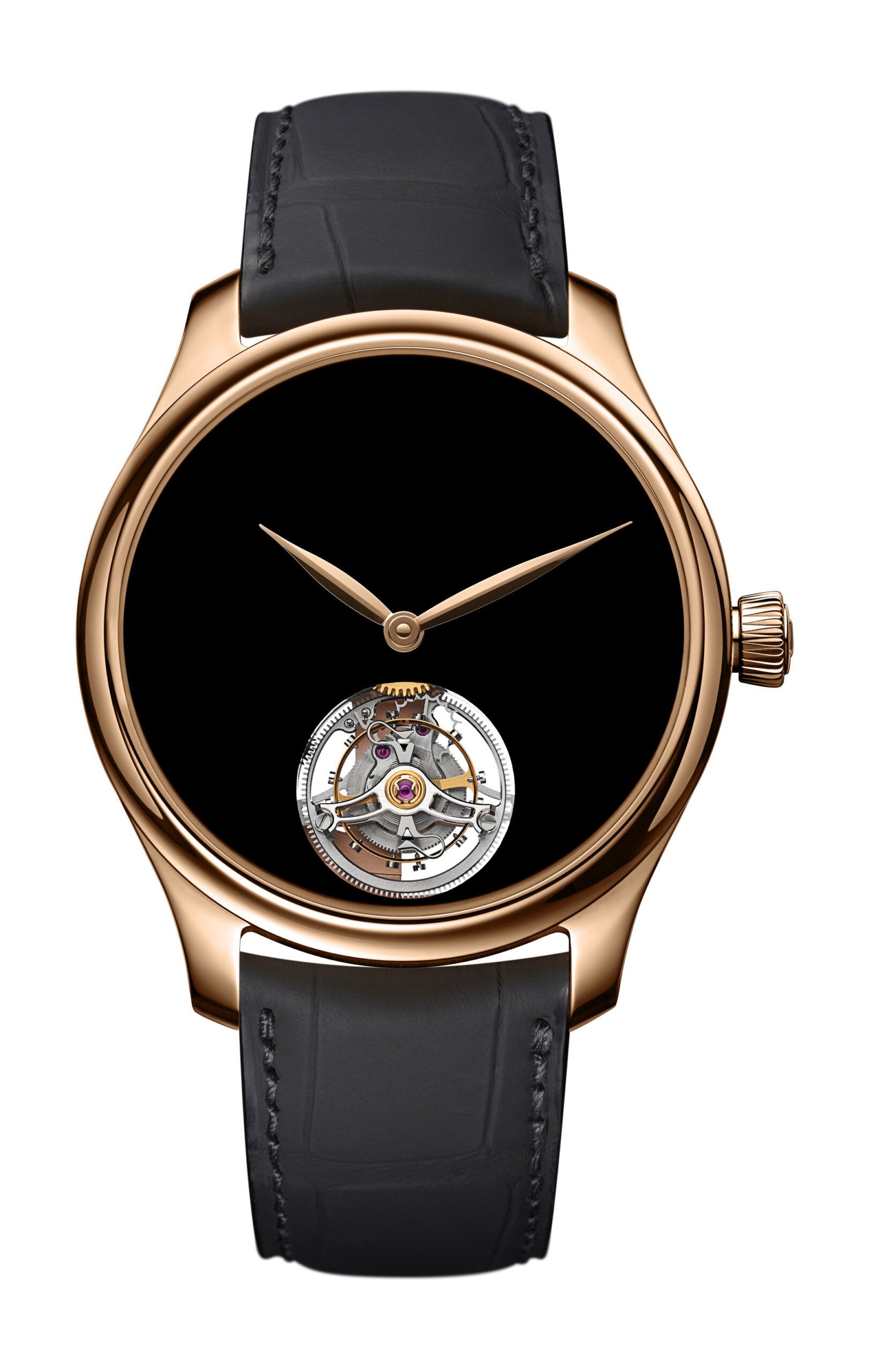 H. Moser & Cie Endeavour Tourbillon Concept Vantablack® luxury timepiece - detailed view