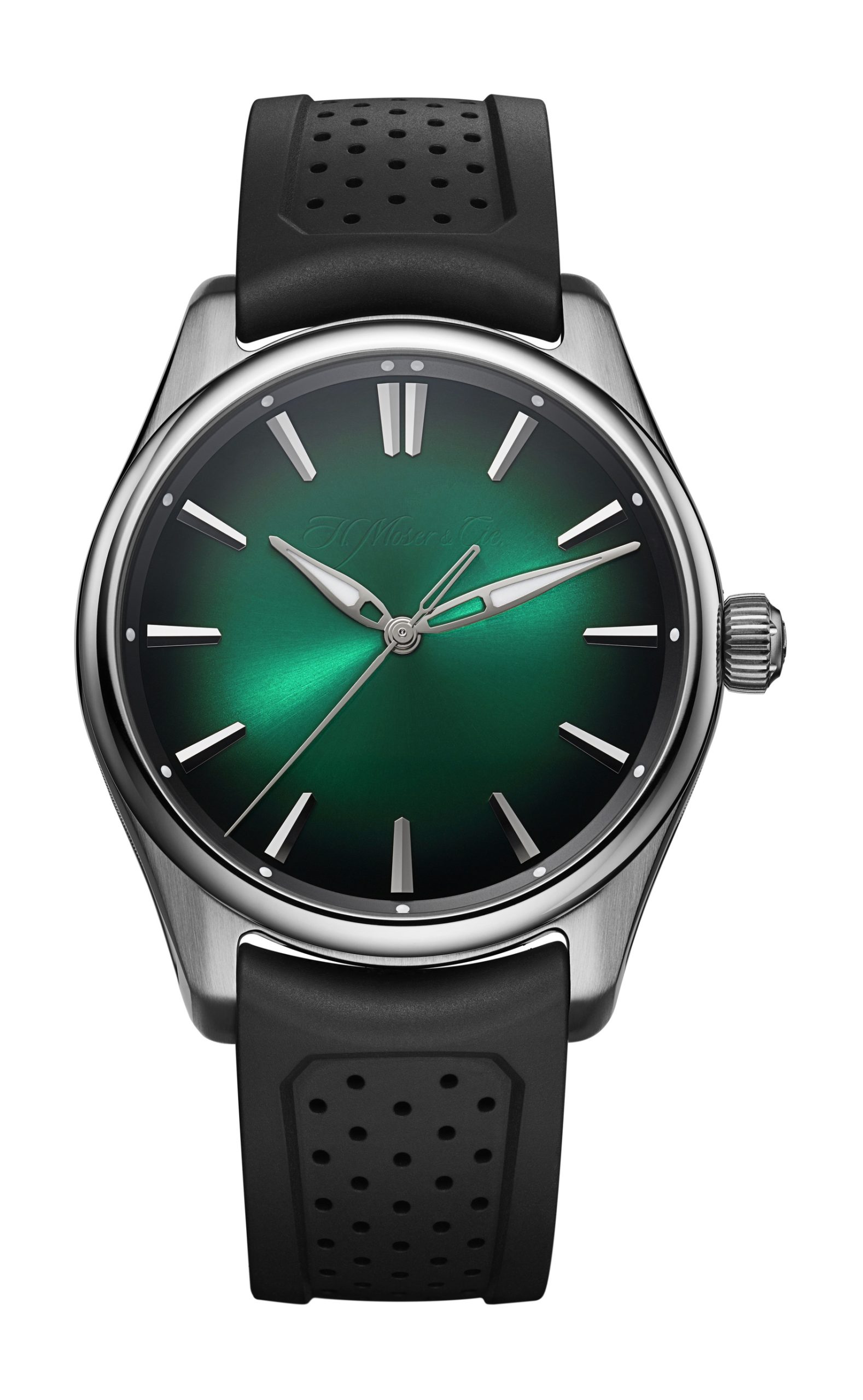 H. Moser & Cie Pioneer Centre Seconds Cosmic Green luxury timepiece - detailed view
