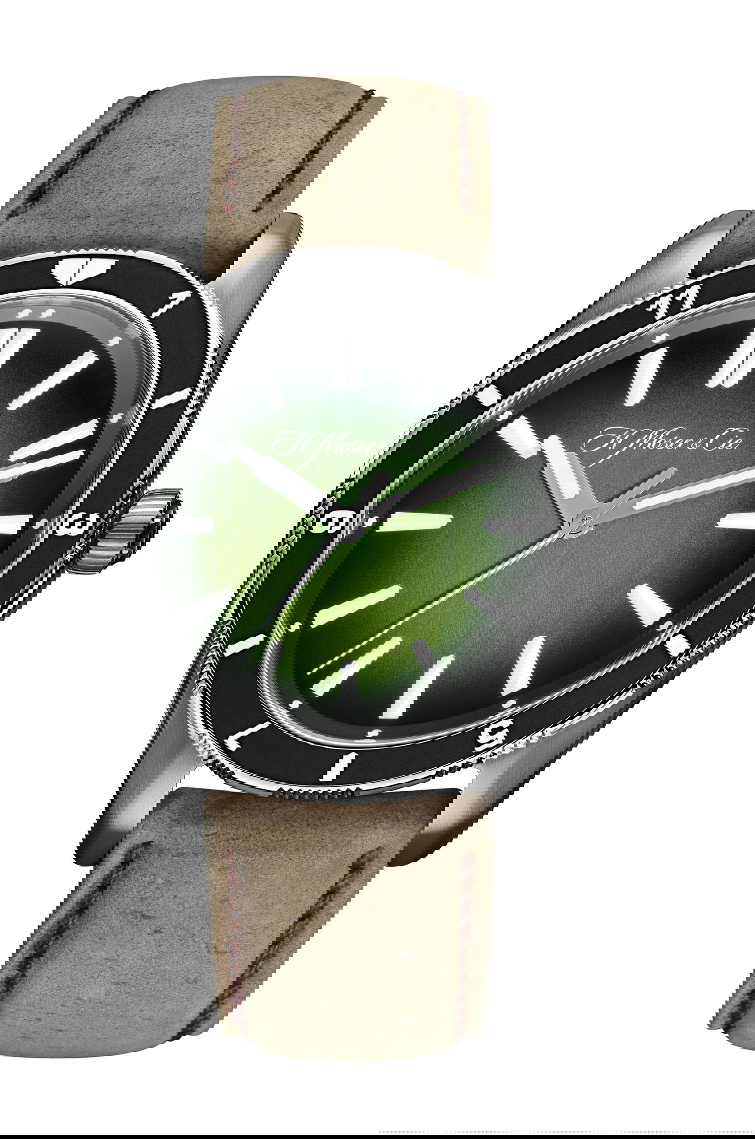 H. Moser & Cie Pioneer Centre Seconds Rotating Bezel C.02 For Collective luxury timepiece - detailed view