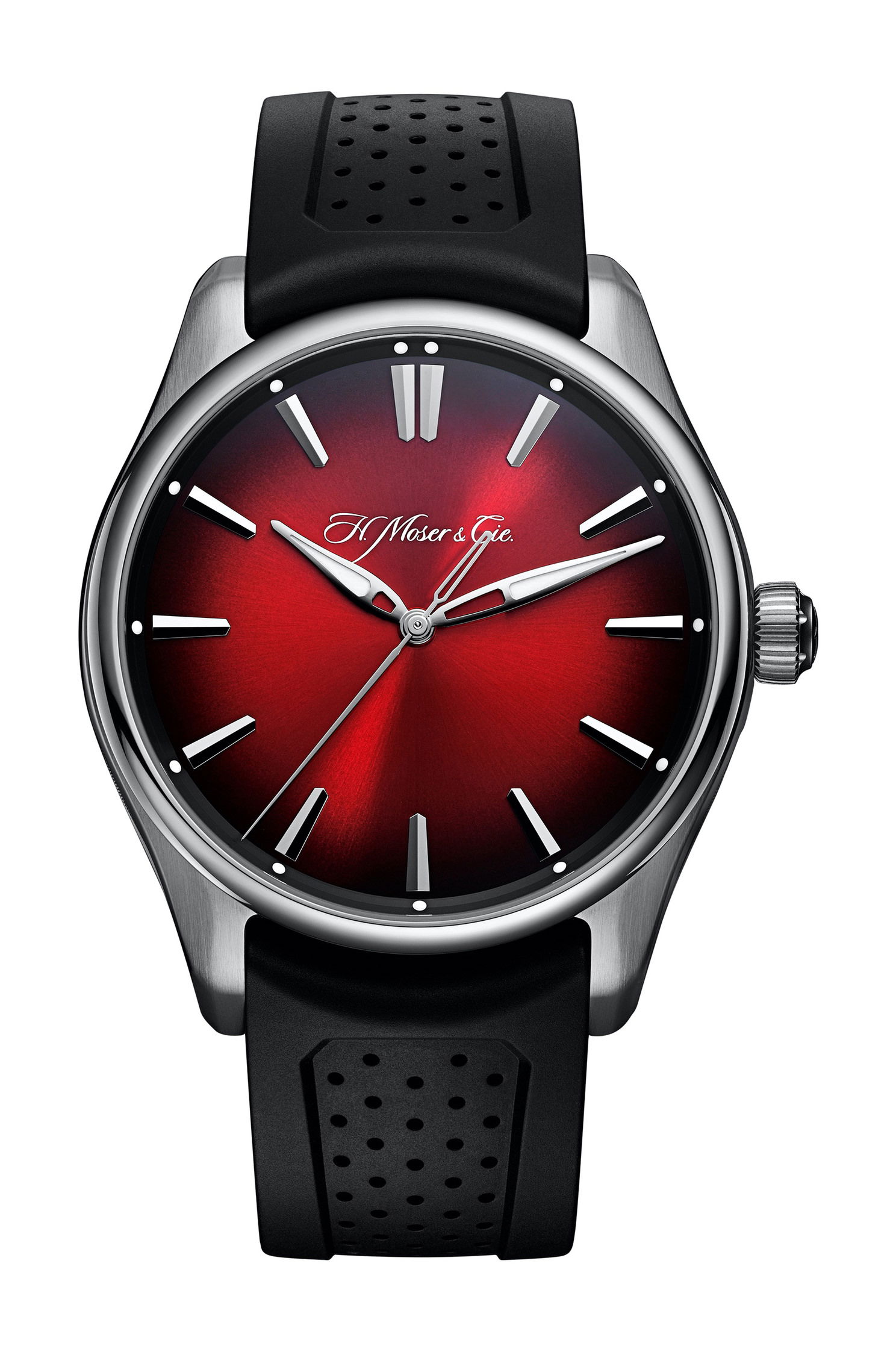 H. Moser & Cie Pioneer Centre Seconds Swiss Mad Red luxury timepiece - detailed view
