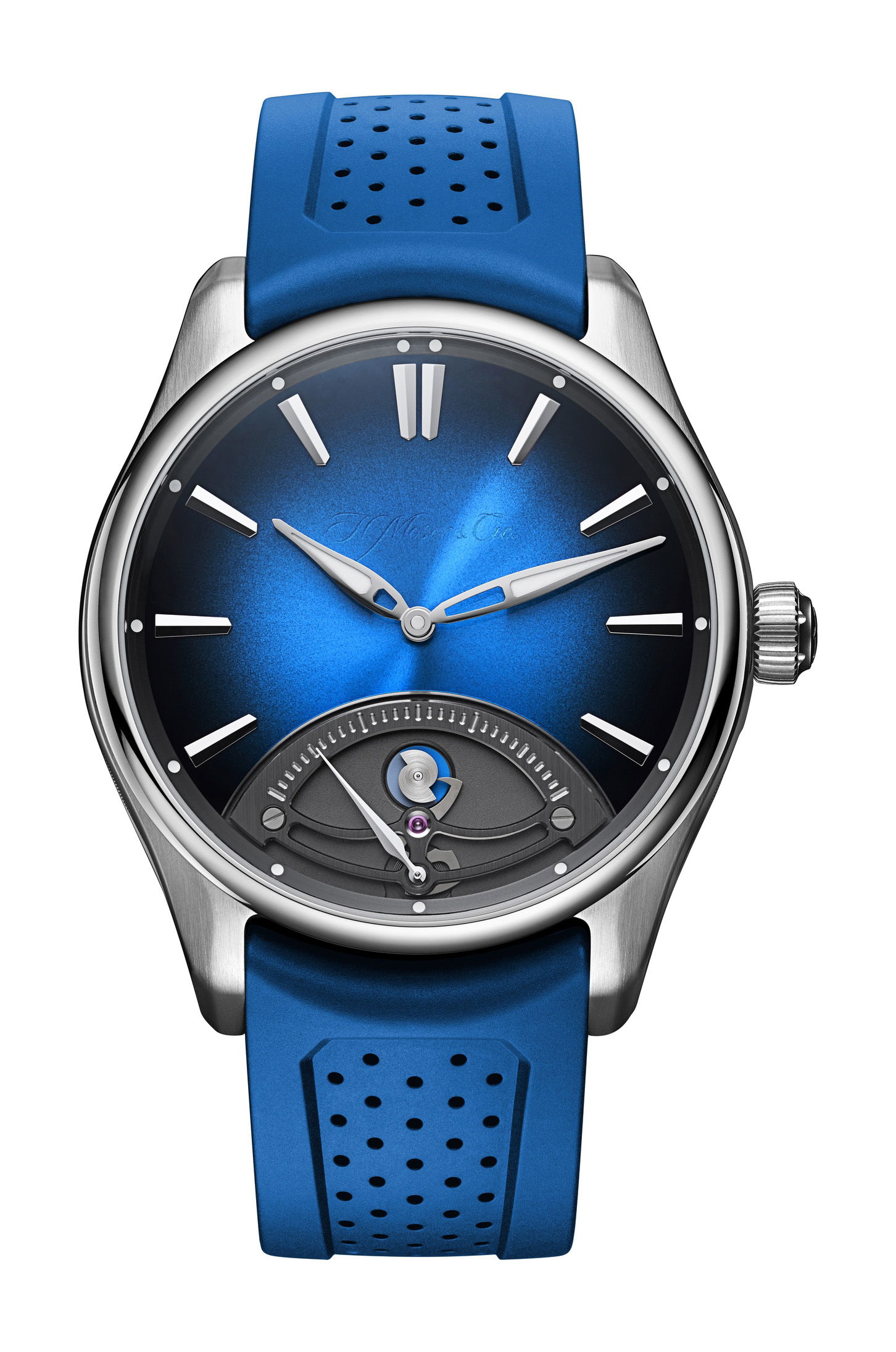 H. Moser & Cie Pioneer Retrograde Seconds luxury timepiece - detailed view