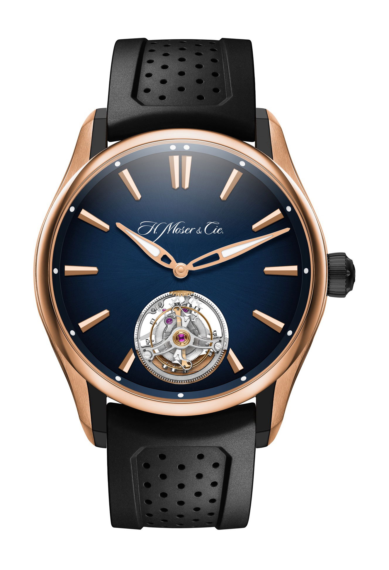 H. Moser & Cie Pioneer Tourbillon luxury timepiece - detailed view