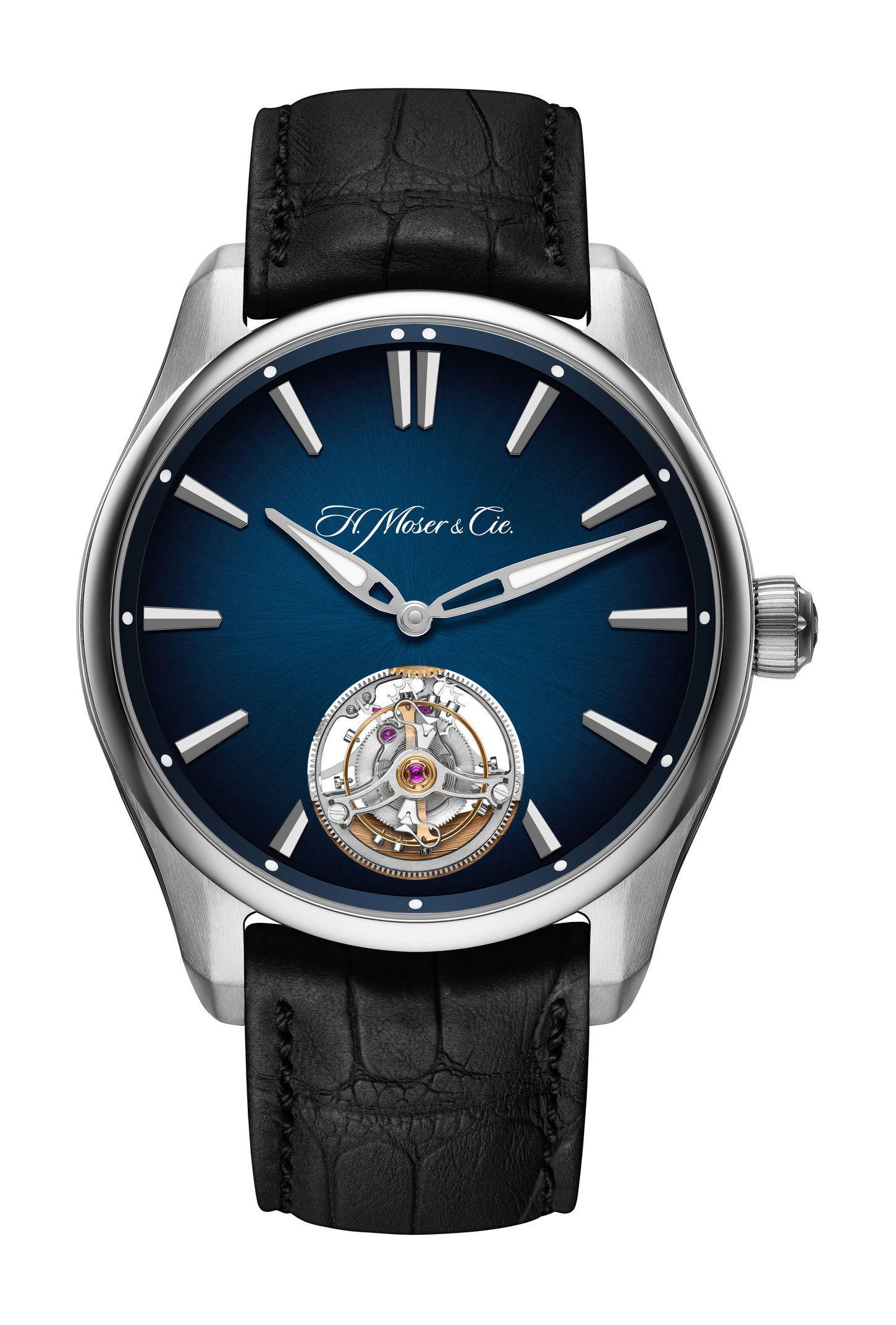H. Moser & Cie Pioneer Tourbillon luxury timepiece - detailed view