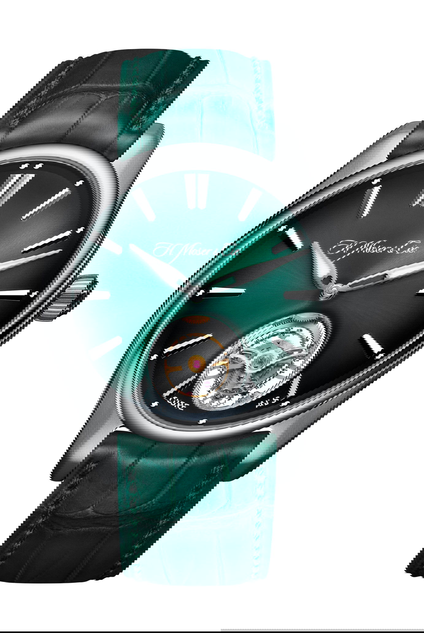 H. Moser & Cie Pioneer Tourbillon Cure ALS luxury timepiece - detailed view
