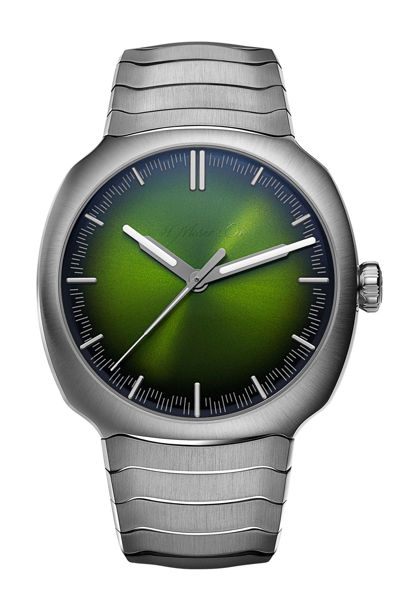 H. Moser & Cie Streamliner Centre Seconds Matrix Green luxury timepiece - detailed view