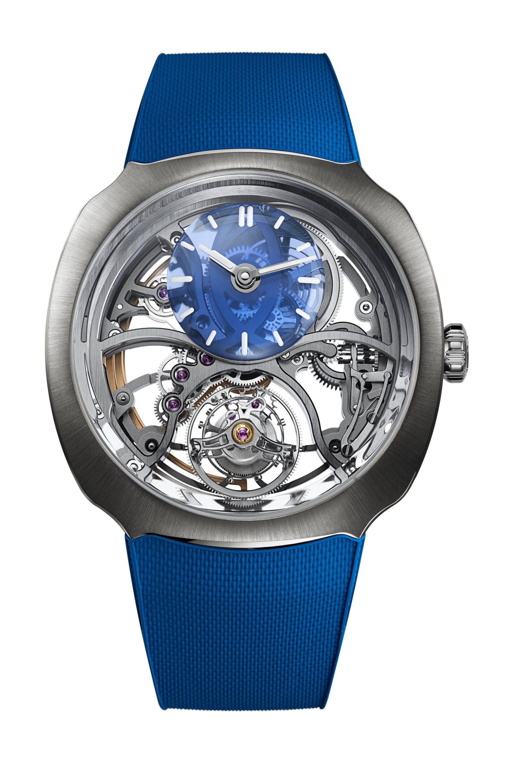 H. Moser & Cie Streamliner Cylindrical Tourbillon Skeleton Alpine Limited Edition luxury timepiece - detailed view