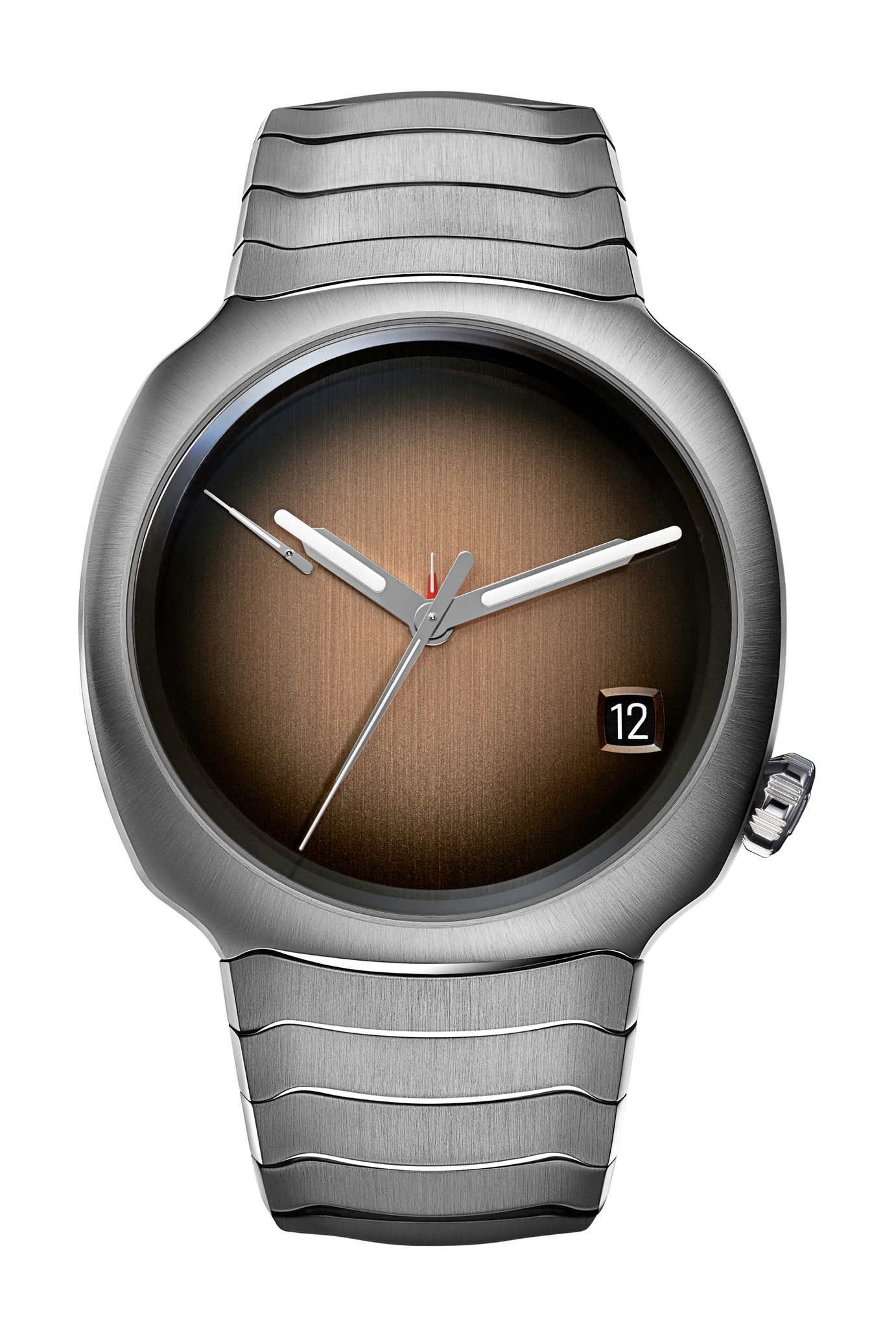 H. Moser & Cie Streamliner Perpetual Calendar Concept Smoked Salmon luxury timepiece - detailed view