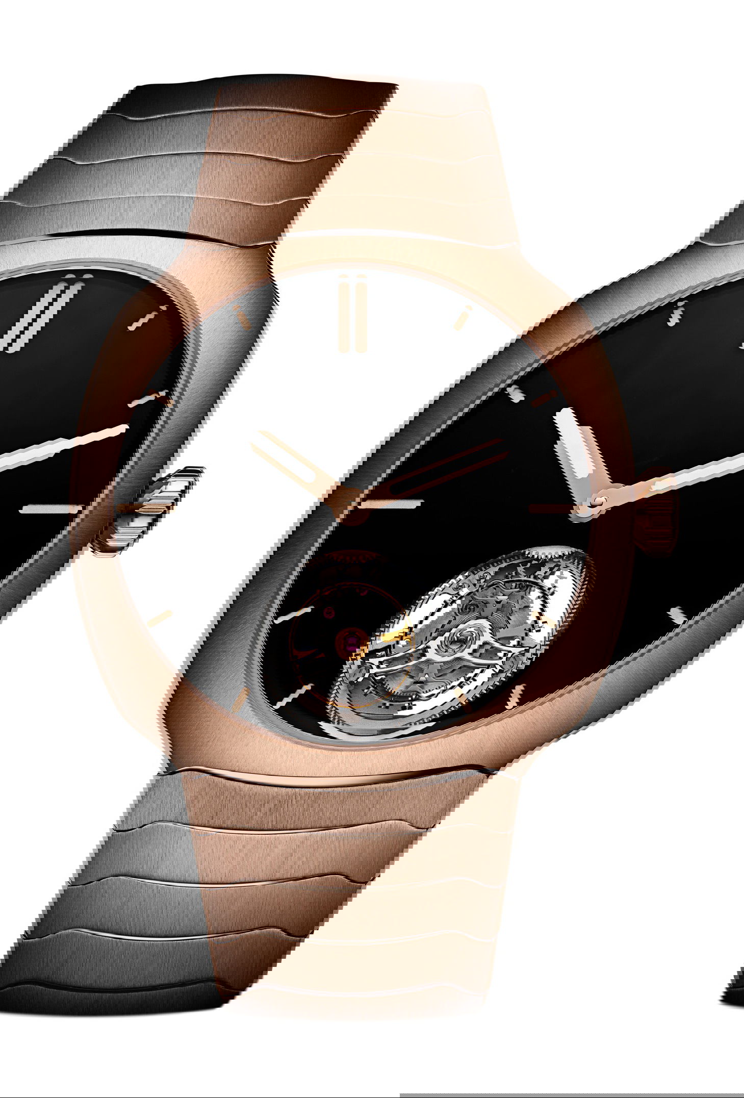 H. Moser & Cie Streamliner Tourbillon Vantablack® luxury timepiece - detailed view