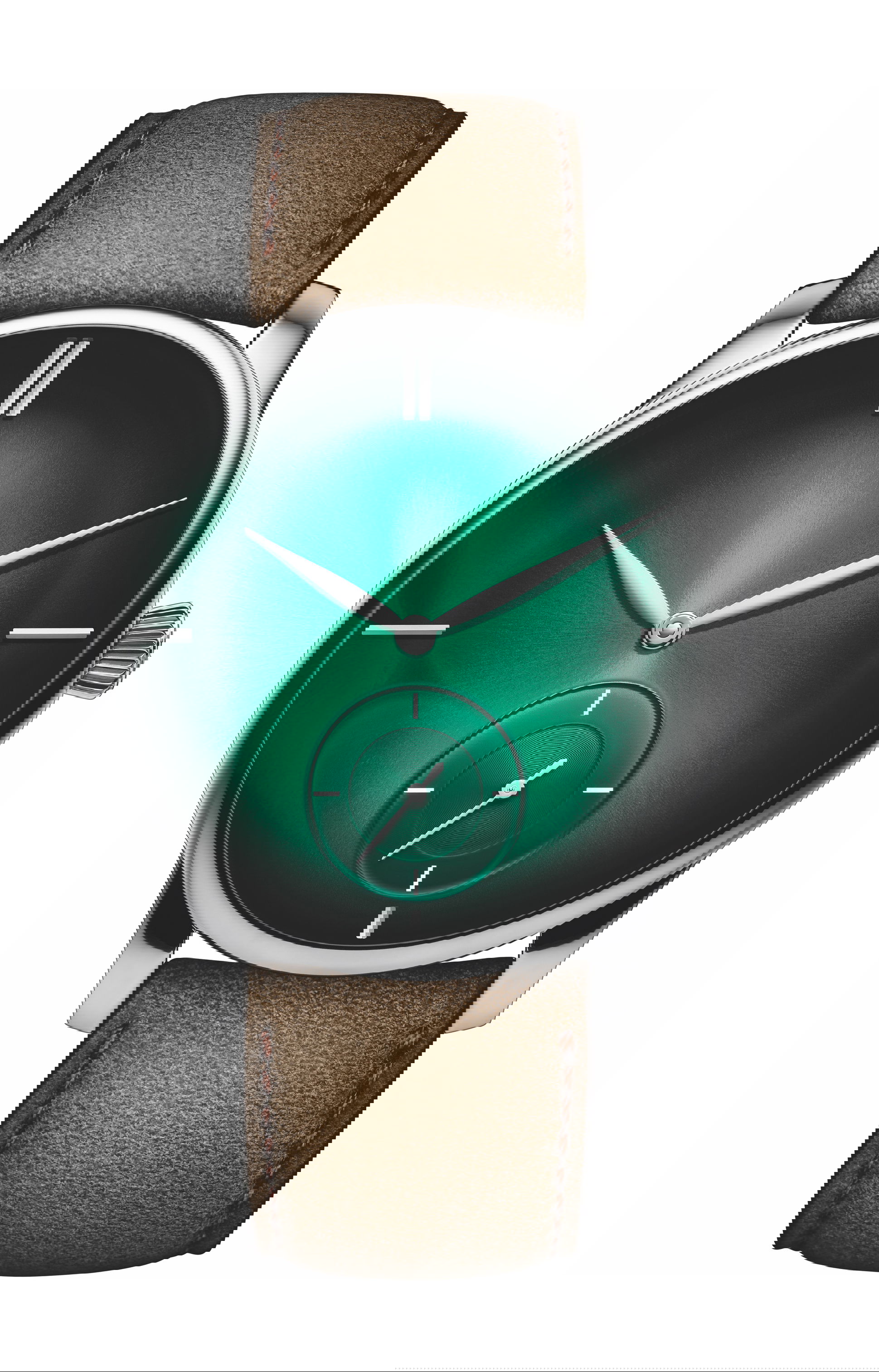 H. Moser & Cie Venturer Small Seconds XL Purity Cosmic Green luxury timepiece - detailed view