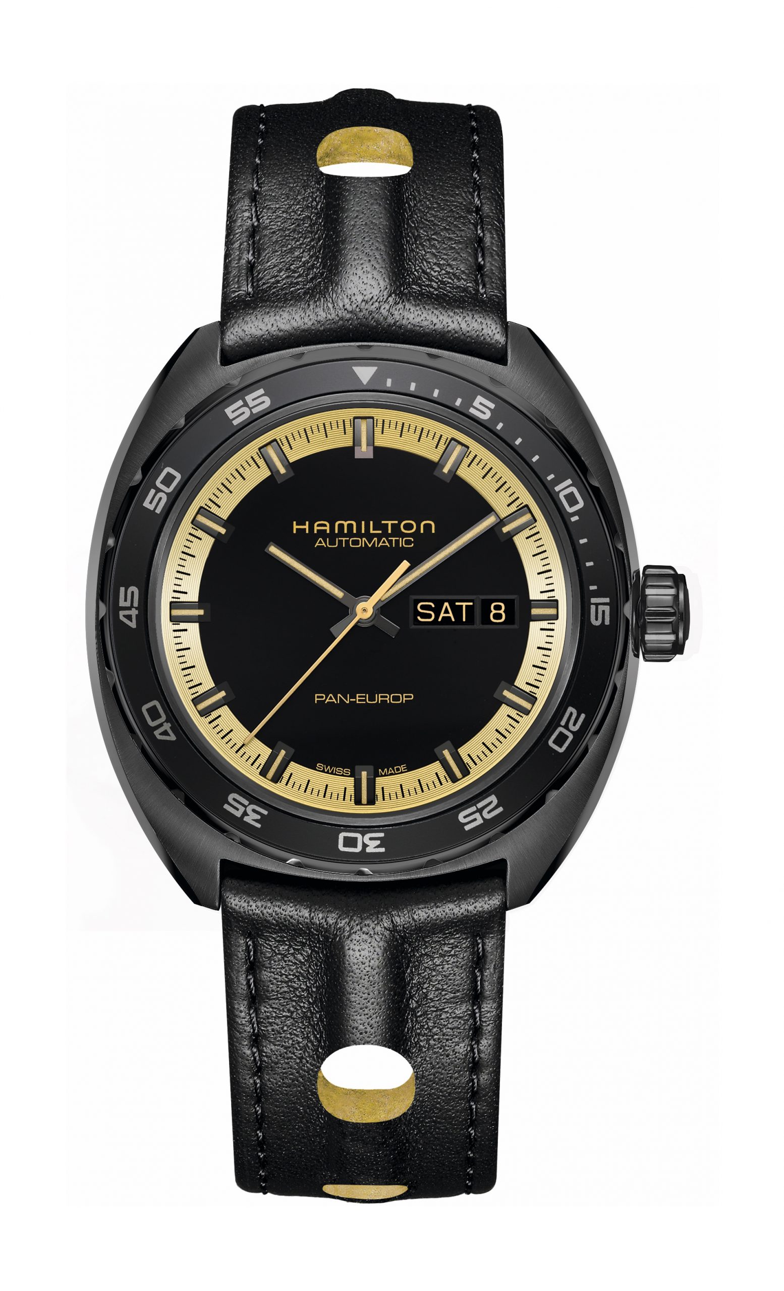 Hamilton American Classic Pan Europ luxury timepiece - detailed view