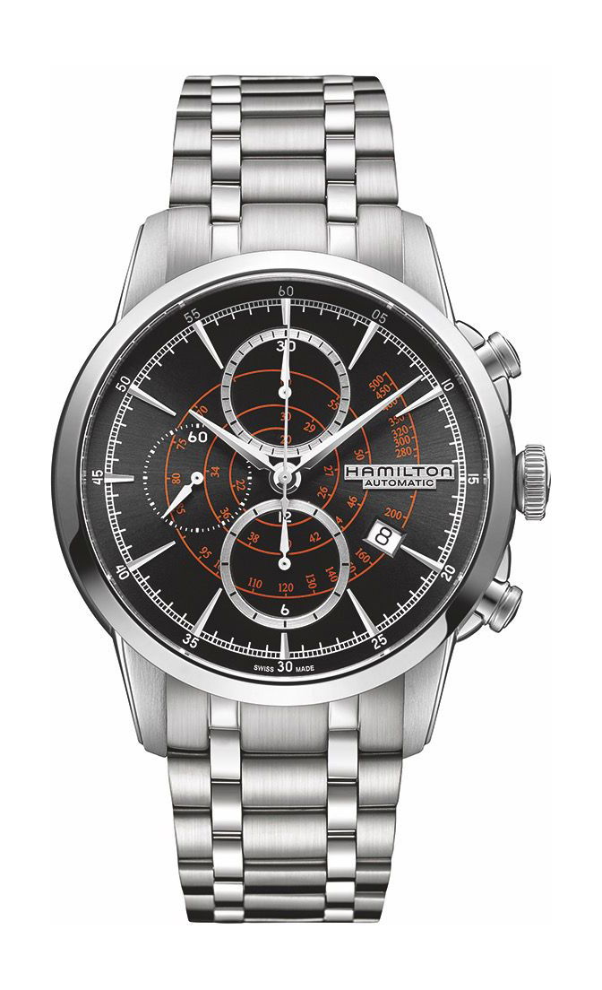 Hamilton American Classic Railroad Auto Chrono luxury timepiece - detailed view