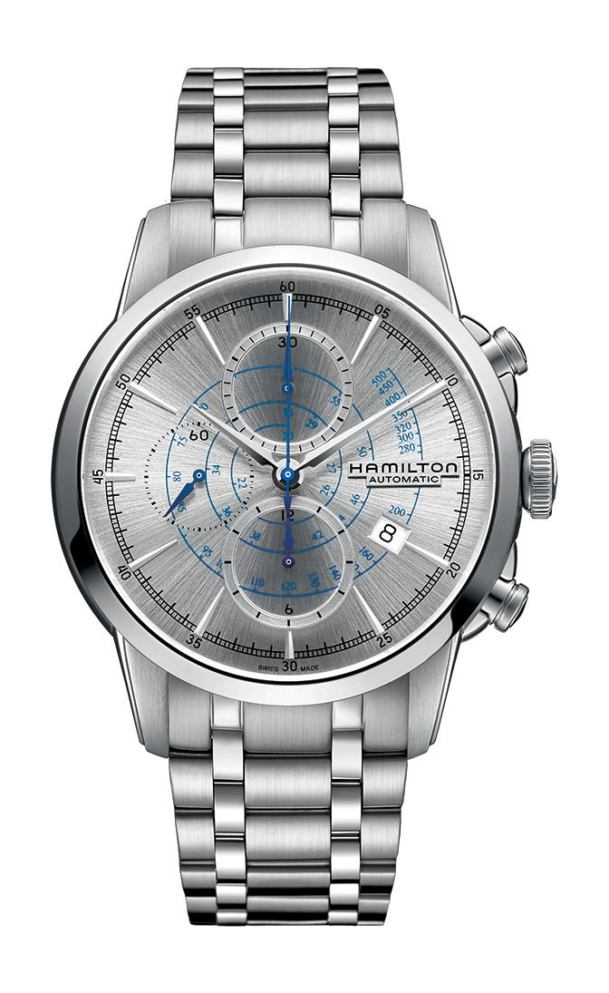 Hamilton American Classic Railroad Auto Chrono luxury timepiece - detailed view